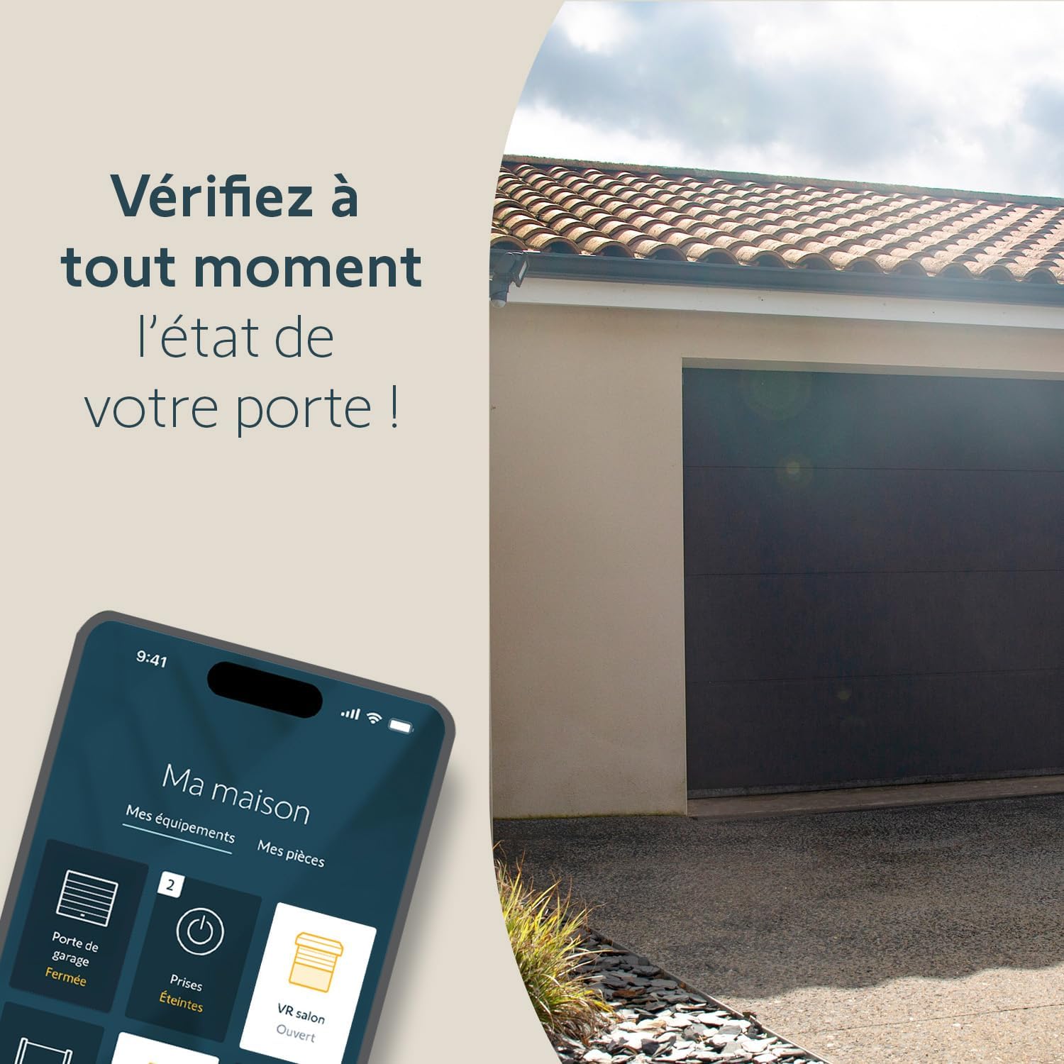 Thumbnail 3 de Somfy 1246362 Serenia 1100 io Connect — Pack de motorisation pour porte de garage (max 2,35 m x 4,5 m) avec kit de connectivité