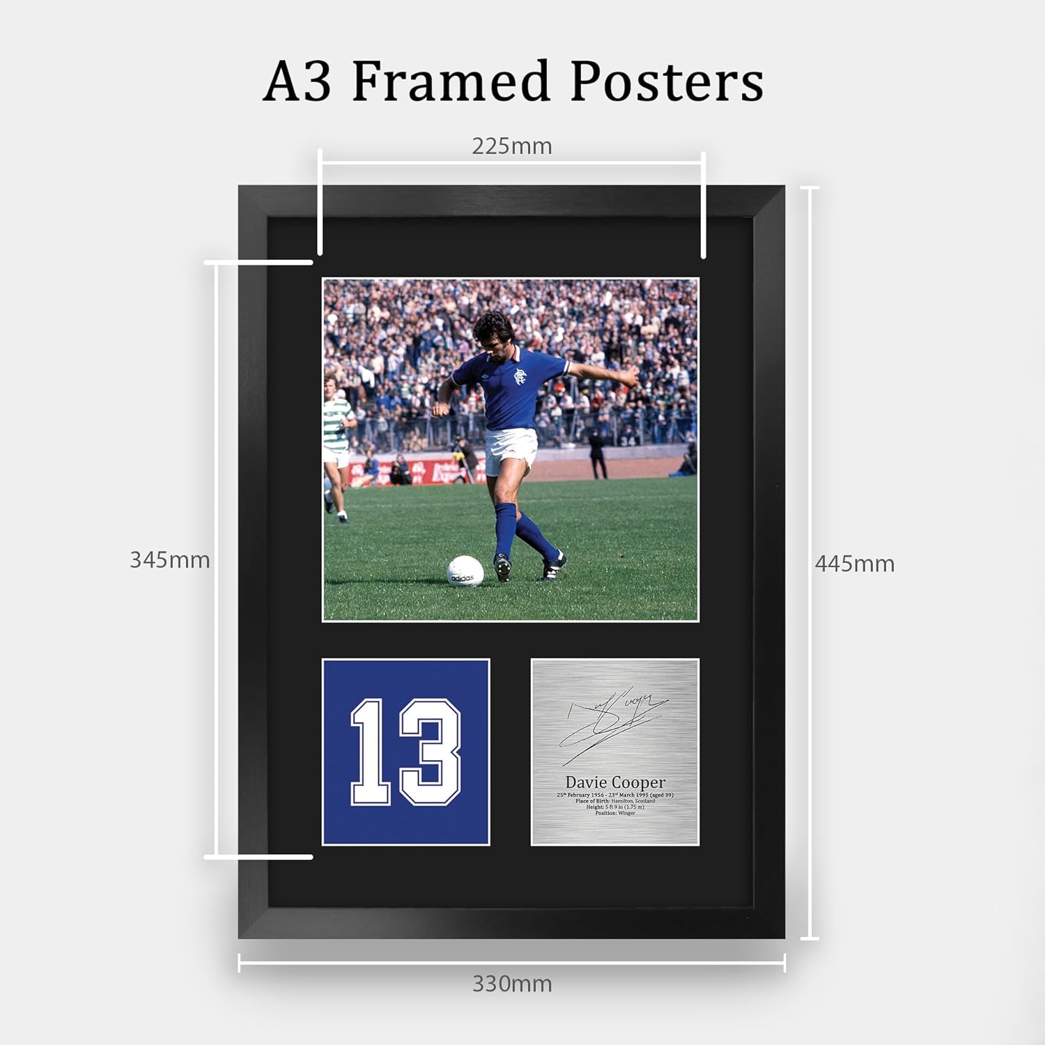 Thumbnail 1 de HWC Trading Davie Cooper Rangers A3 Portrait Framed Signed Autograph Picture