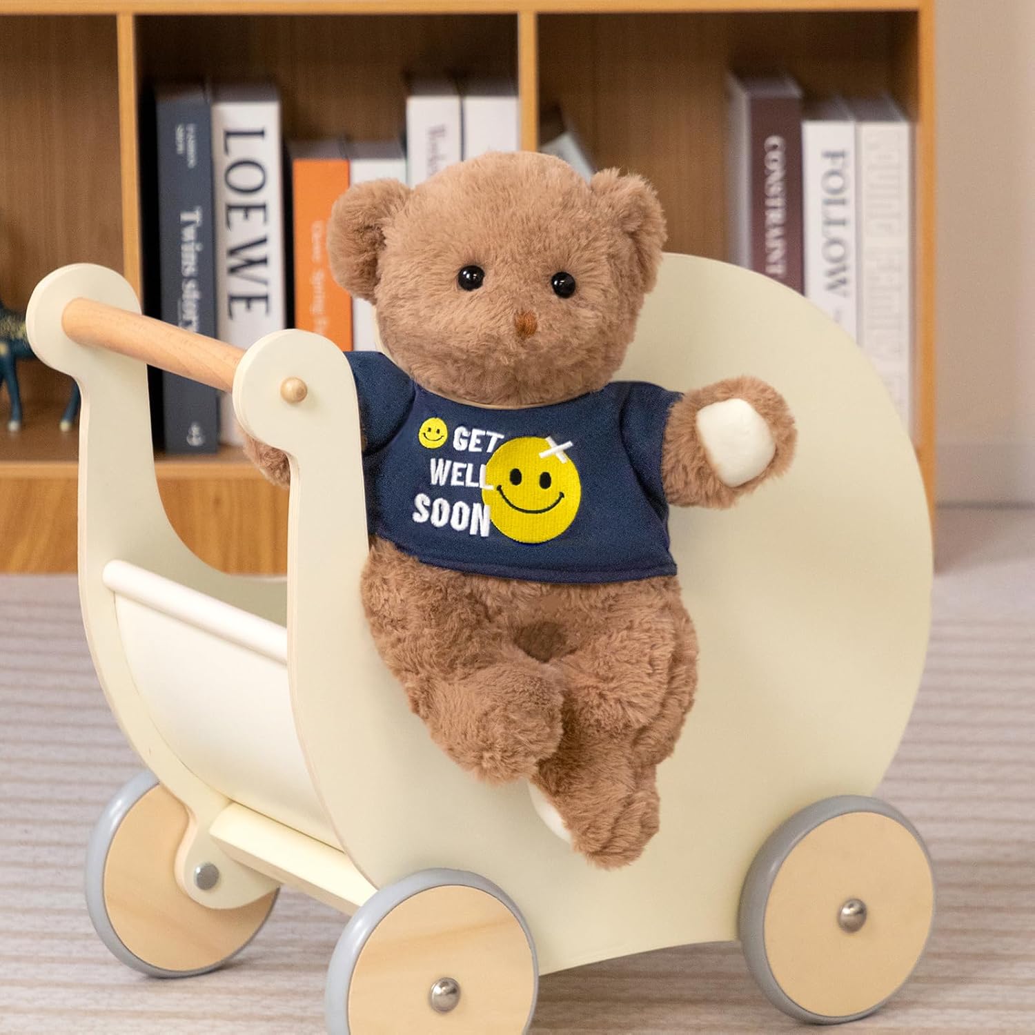 Detalle de BEJOY Teddybär – süßes, weiches Plüschtier mit 'Gute Besserung' T-Shirt, 35 cm