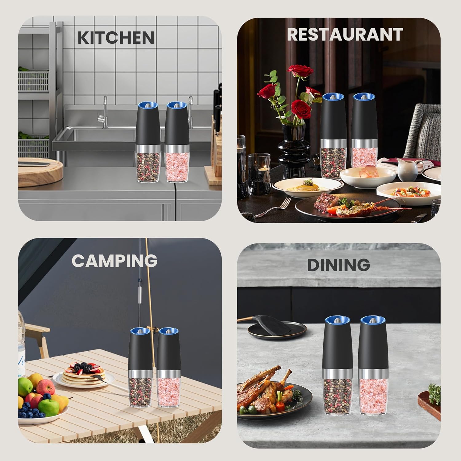 Thumbnail 6 de BELRIGO Battery Salt And Pepper Grinder Set