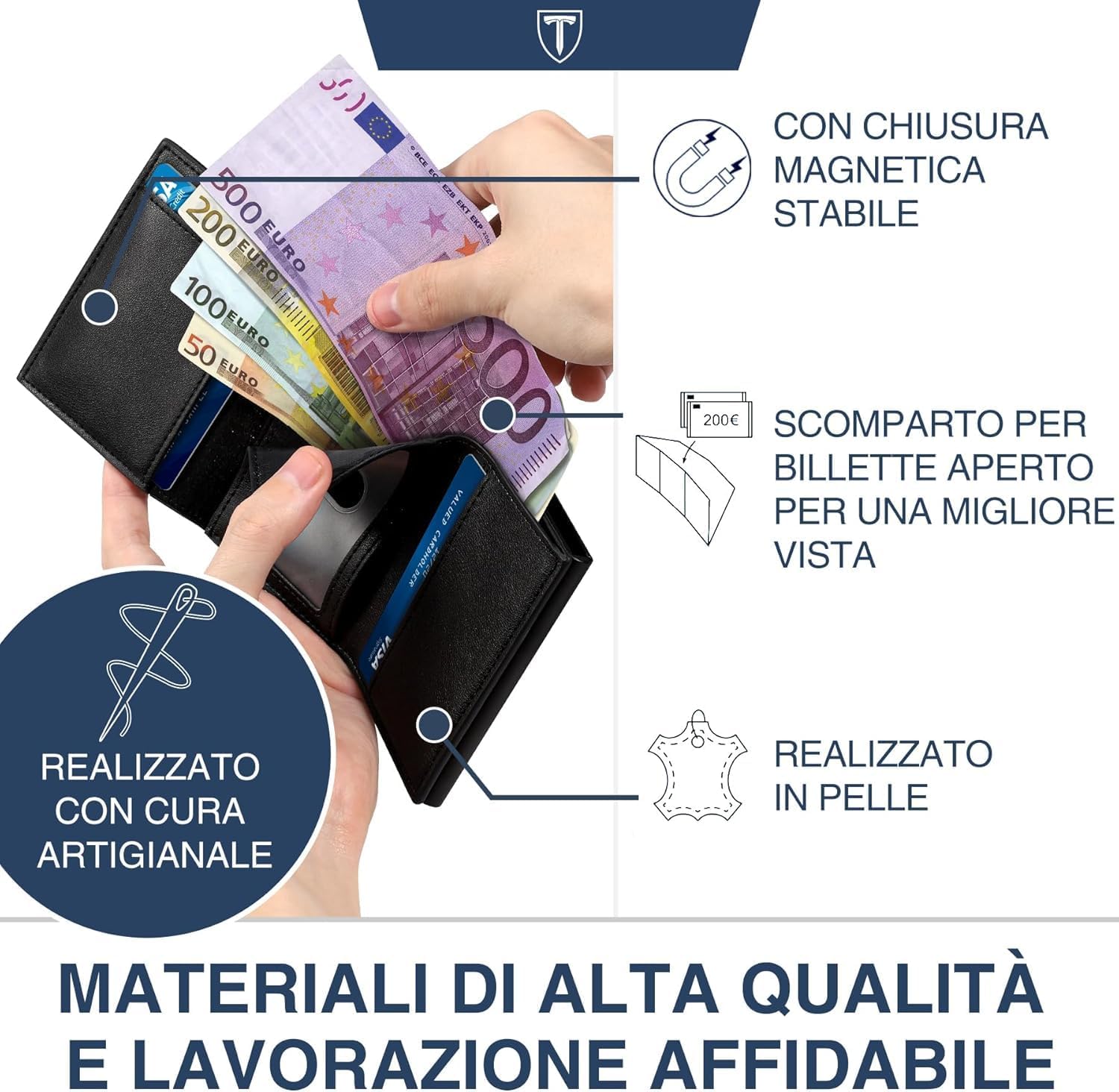 Thumbnail 5 de TEEHON Portafoglio Uomo Slim con RFID 10 carte