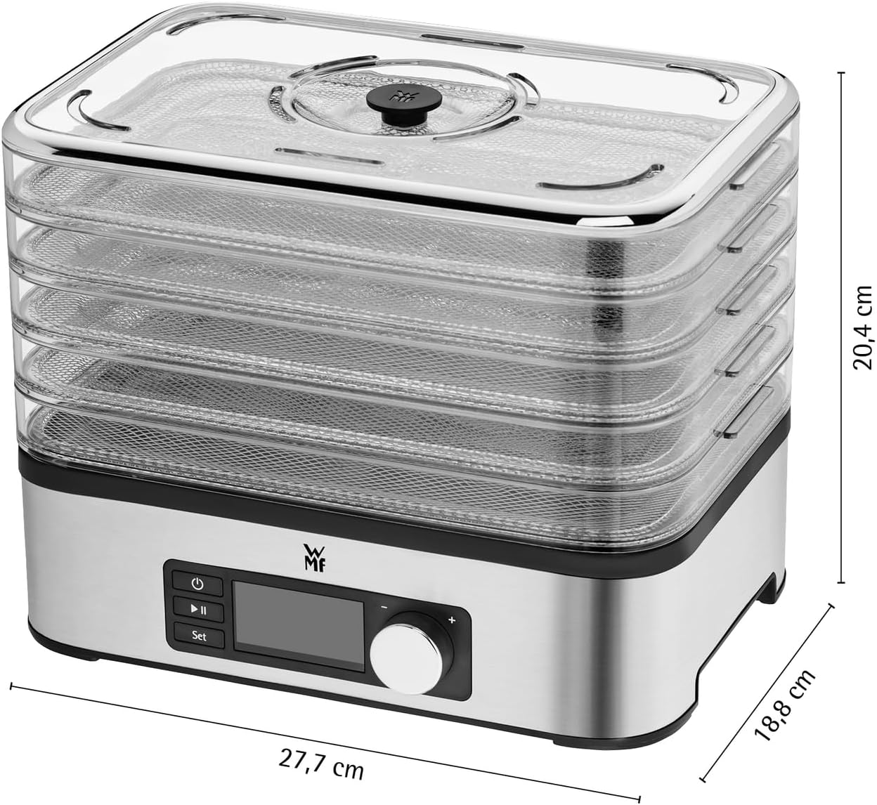 Thumbnail 5 de WMF Küchenminis Dörrautomat aus Edelstahl – Dörrgerät mit 5 Einlegefächern, 30–70 °C und Timer bis 24 Stunden