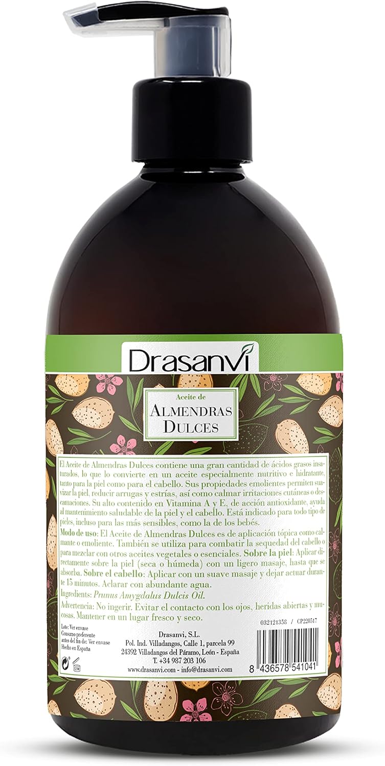 Detalle 2 de DRASANVI Aceite de Almendras Dulces 500 ml