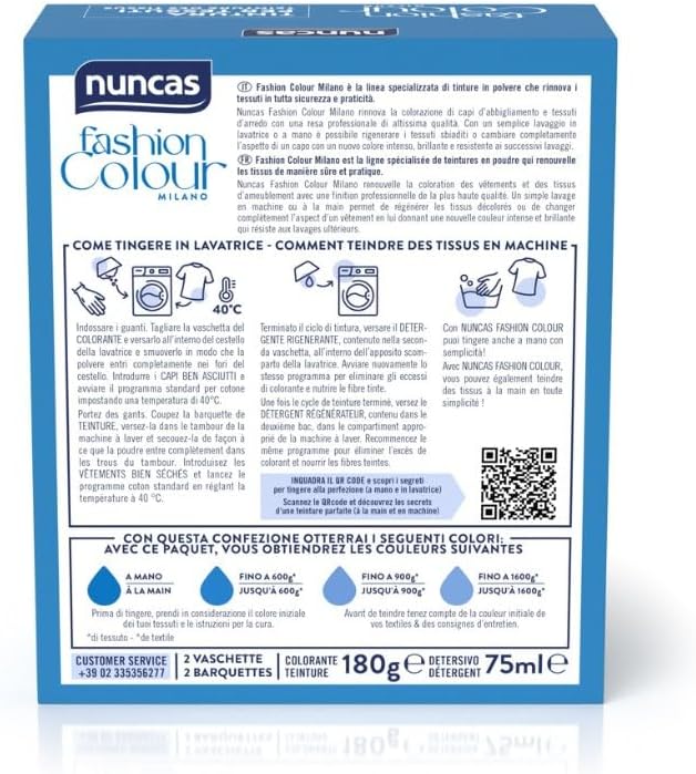 Thumbnail 1 de Nuncas Fashion Colour Milano – Bleu Jeans – Kit de teinture textile prêt à l’emploi (avec lessive post-traitement)