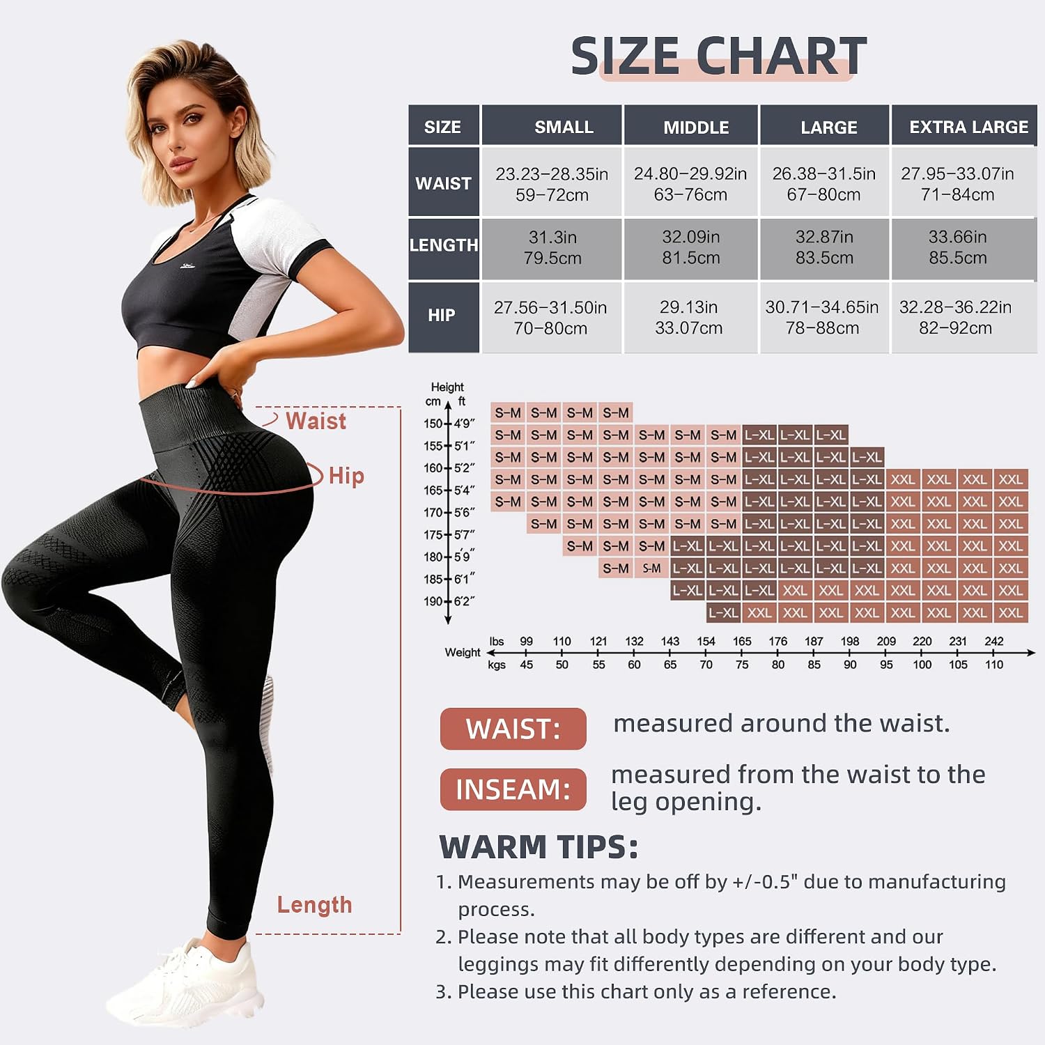 Detalle 2 de Leggins Anticellulite Donna: Lunghi, Compressione Push Up e Vita Alta per Yoga, Pilates e Fitness