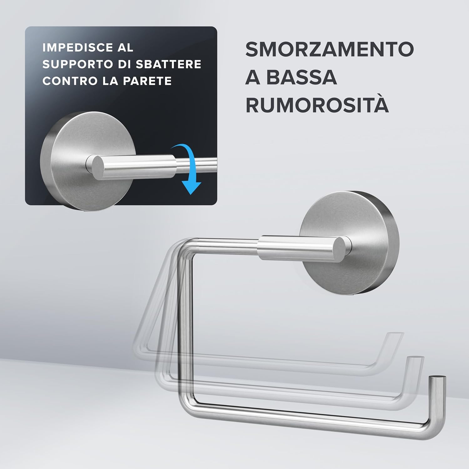 Thumbnail 1 de Portarotolo Sejero per foratura argento in acciaio inox – Portarotolo elegante e pratico