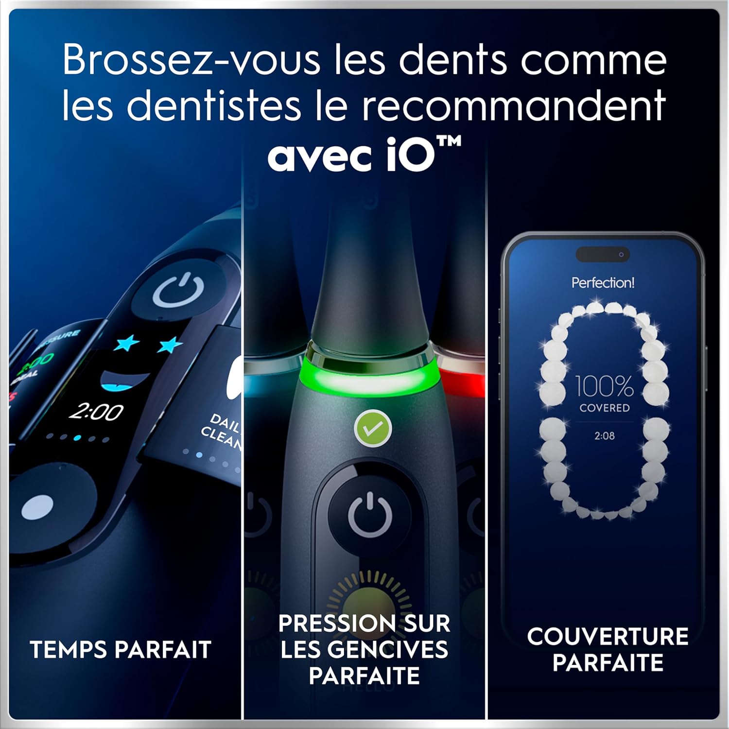 Thumbnail 6 de Oral-B iO 6 Noir — Brosse à dents électrique avec 3 brosses et étui de voyage