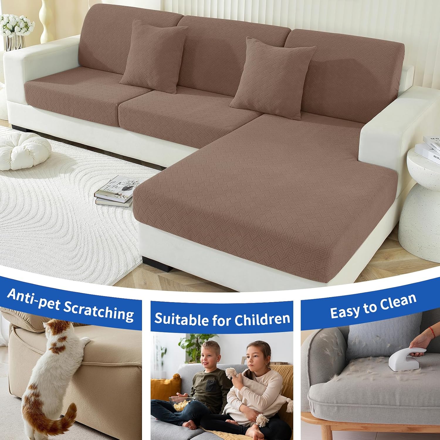 Thumbnail 6 de Ystyle Funda Asiento Sofa Elástico 1 asiento, Marrón