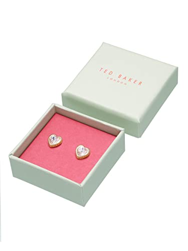 Detalle de Ted Baker heart stud earrings in gold tone