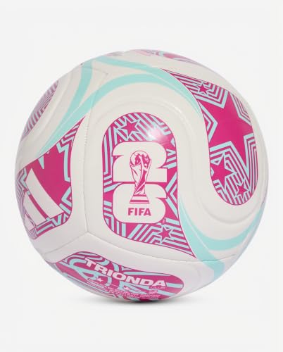 Detalle de Adidas FIFA World Cup Soccer Ball 5 - Unisex Adult (White/Flash Aqua/Shock Pink)