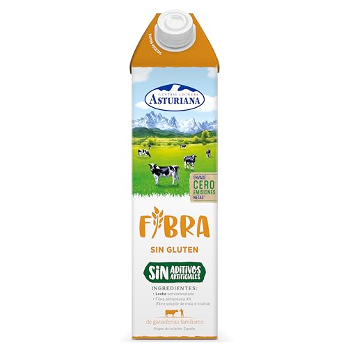 Detalle de CLA Leche Semidesnatada con Fibra Pack 6x1L – Central Lechera Asturiana