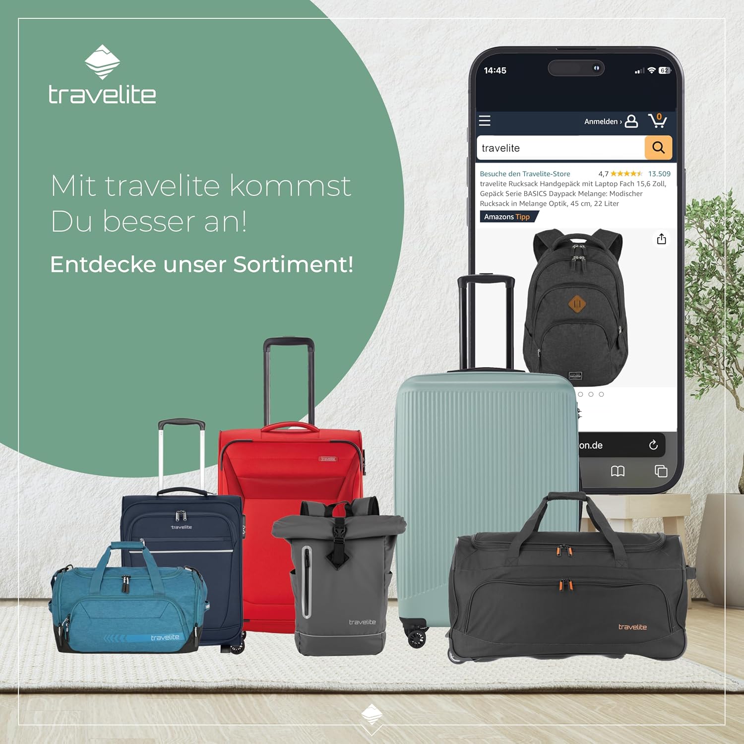 Thumbnail 6 de Travelite Handgepäck Rucksack BASICS – Laptop-Rucksack 15,6 Zoll, 22 Liter, 45 x 31 x 16 cm