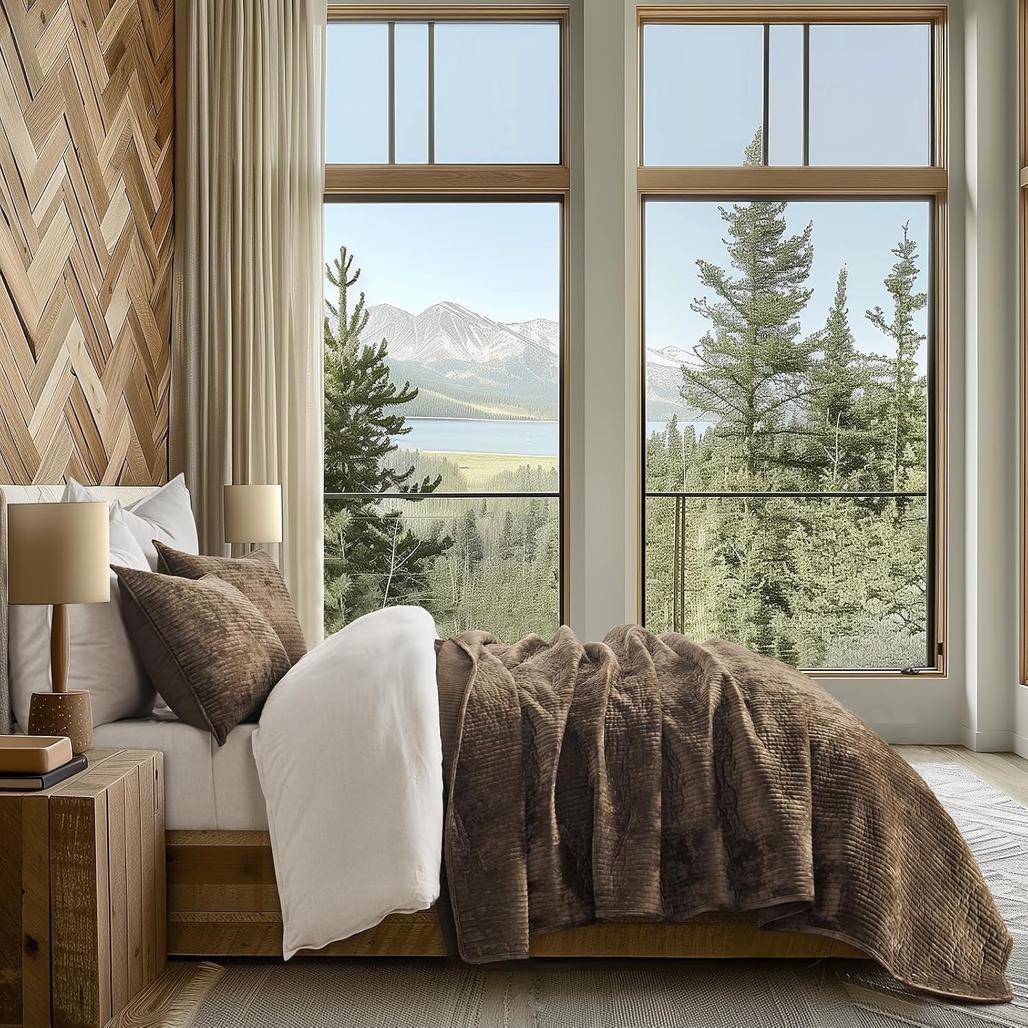 Detalle de EVERGRACE Velvet Quilt Set 2pc King