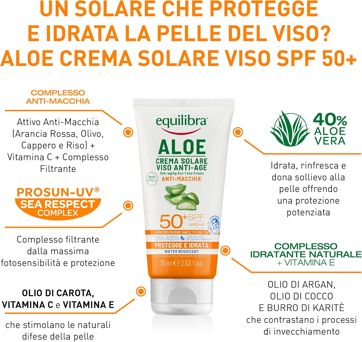 Thumbnail 1 de Equilibra Crema Viso Solare SPF50+ 75 ml – Protezione e Idratazione per una Abbronzatura Sana