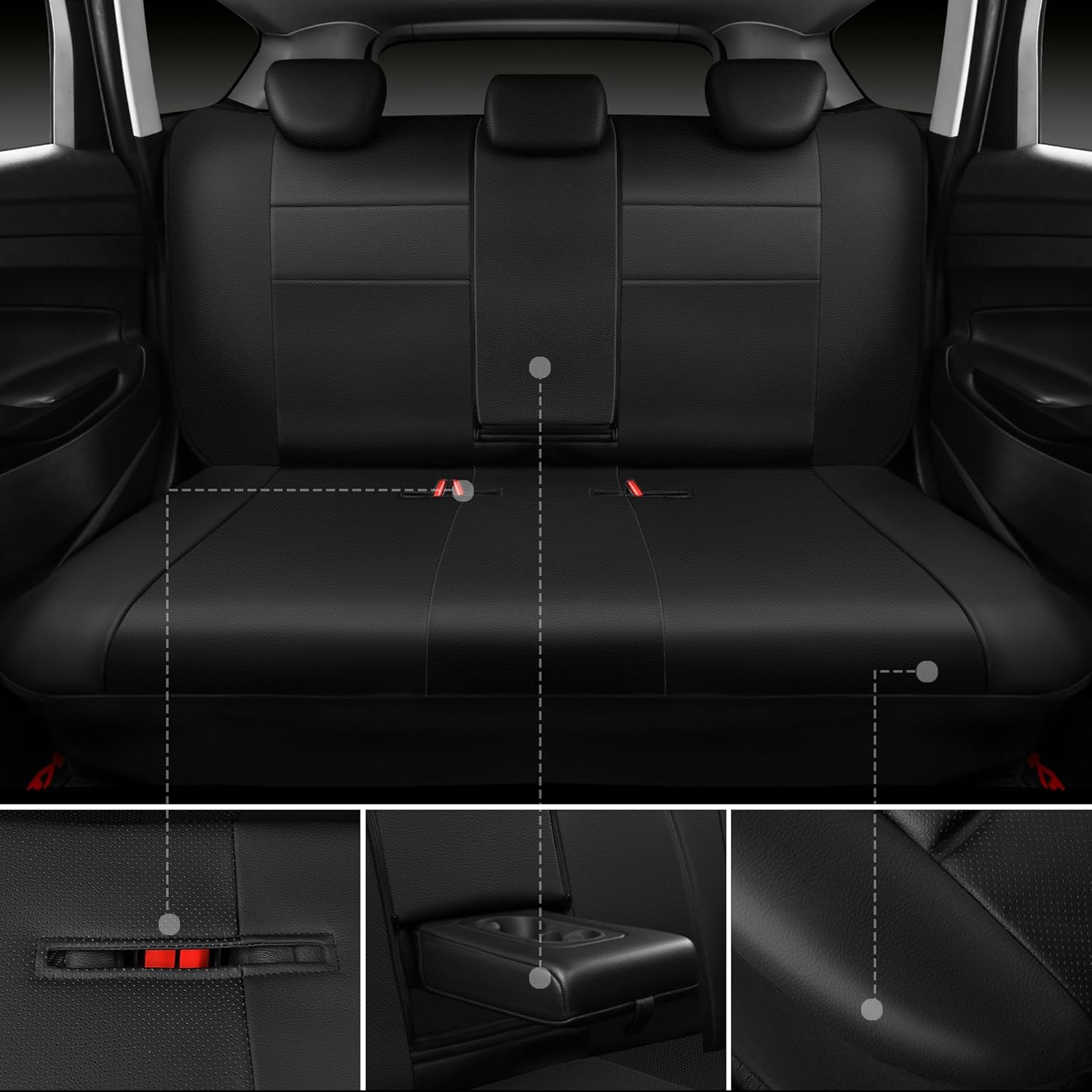 Thumbnail 3 de CAR PASS Leather Back Seat Cover Universal