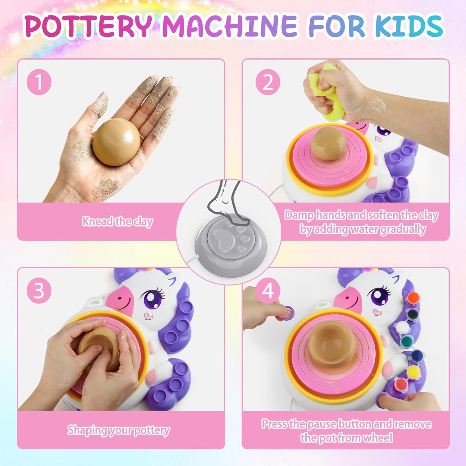Detalle de Pottery Wheel for Kids Ages 8-12 Purple