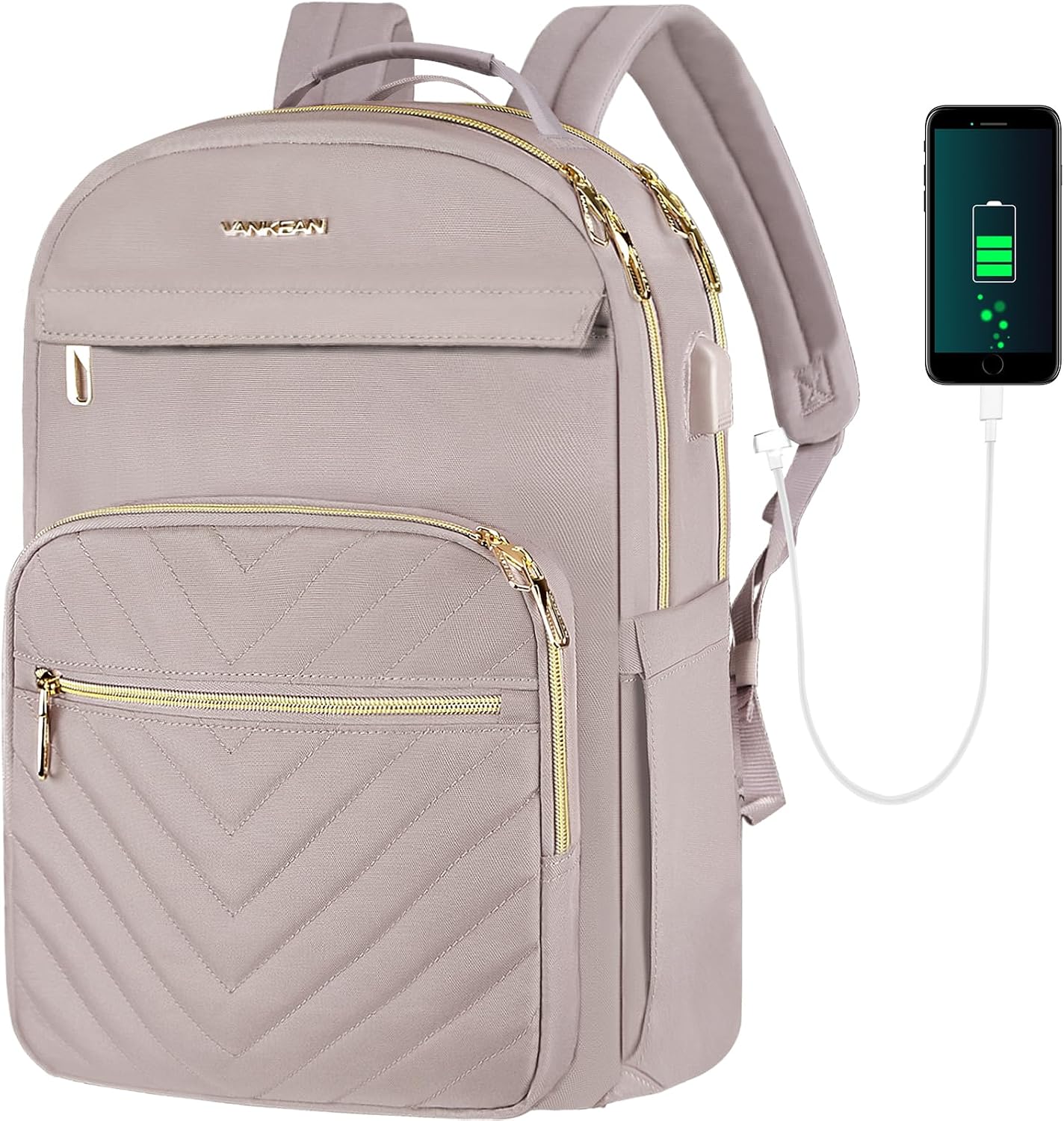 Detalle de VANKEAN 17.3 Inch Laptop Backpack Pink 17.3