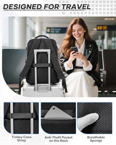 Thumbnail 7 de HPLQQ mochila de viaje con compresión al vacío para cabina de avión (U1-Negro)