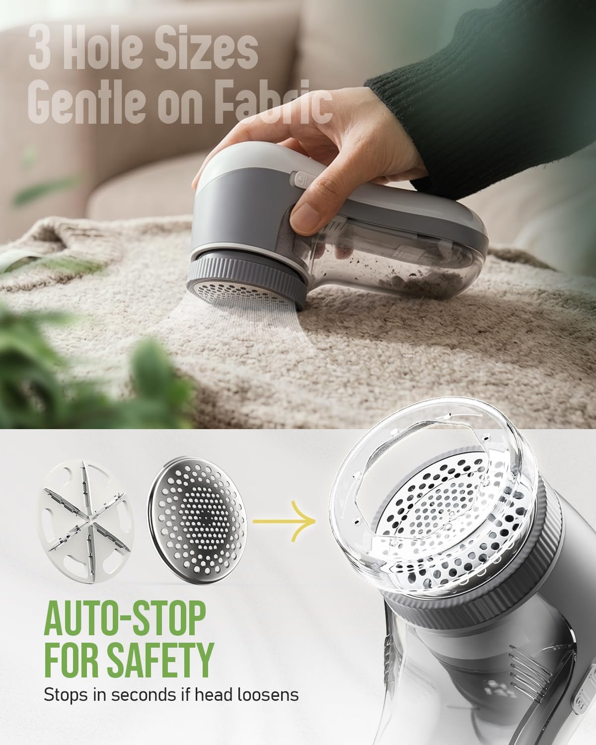 Detalle 2 de POPCHOSE Lint Remover Rechargeable 1x Fabric Shaver