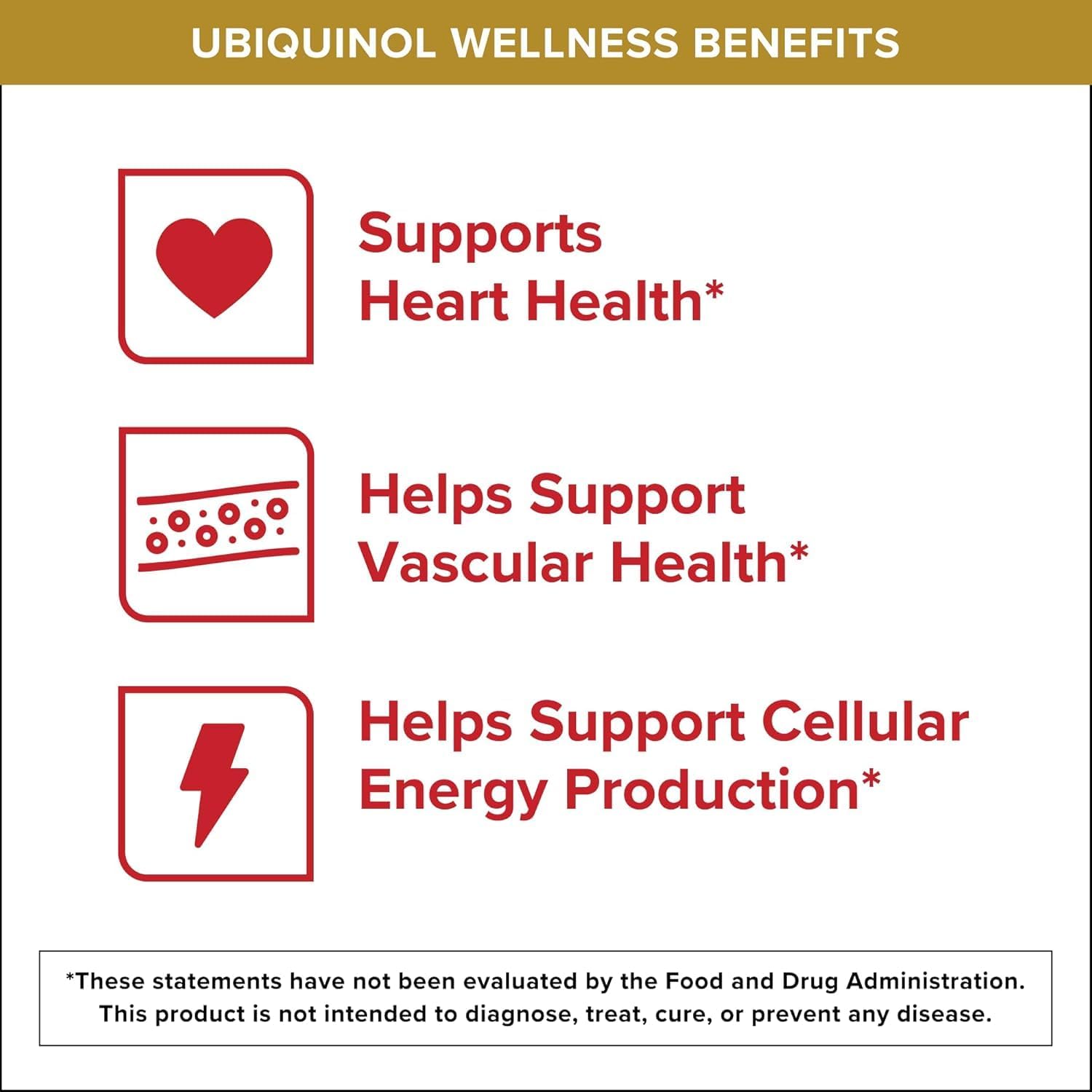 Detalle de Qunol 898440001790 Ubiquinol 200 mg Softgels, 60 Count
