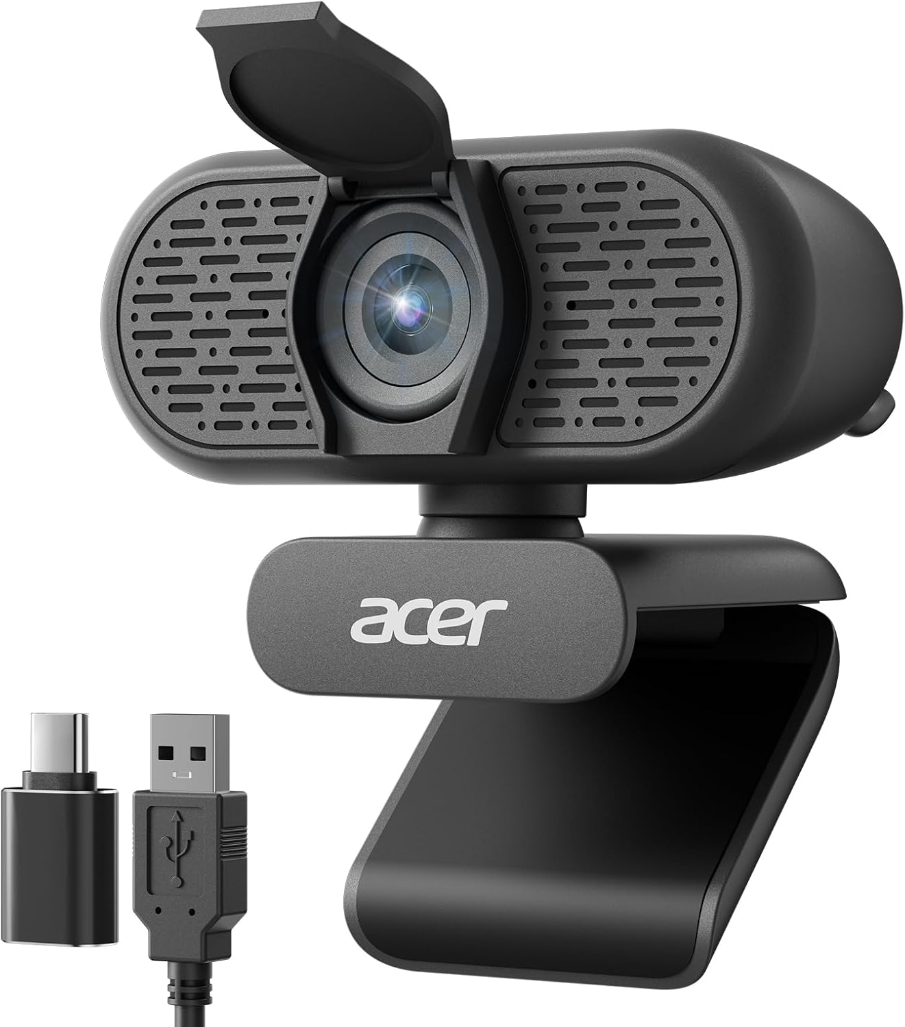Detalle de Acer 1080p USB Plug-and-Play Webcam with Noise-Canceling Mics and Privacy Cover