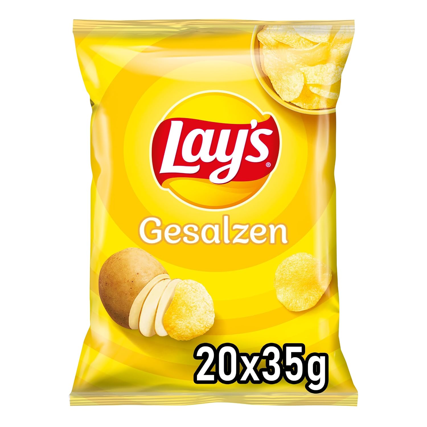 Lays Gesalzen Kartoffelchips 20×35 g 🍟