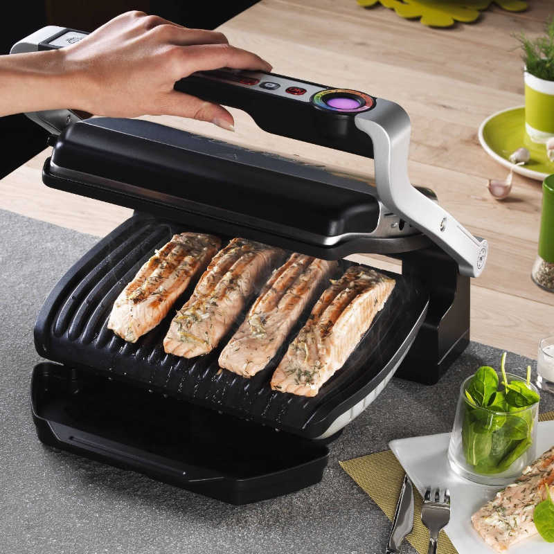 Detalle de Tefal OptiGrill GC712D12 +Sandwichera Grill 2000W: parrilla inteligente con 6 programas