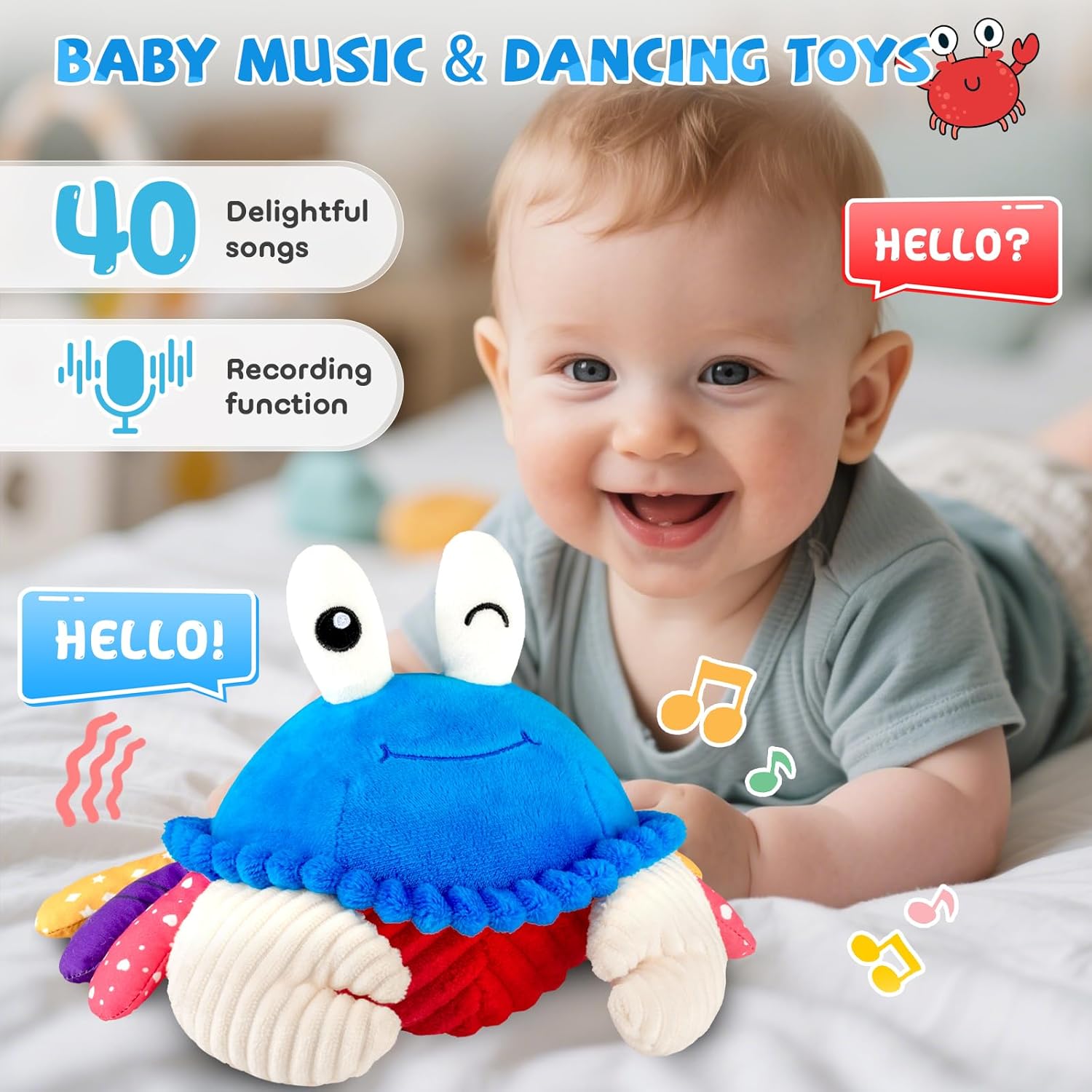 Thumbnail 1 de Musical Crawling Crab Plush Toy 40 songs