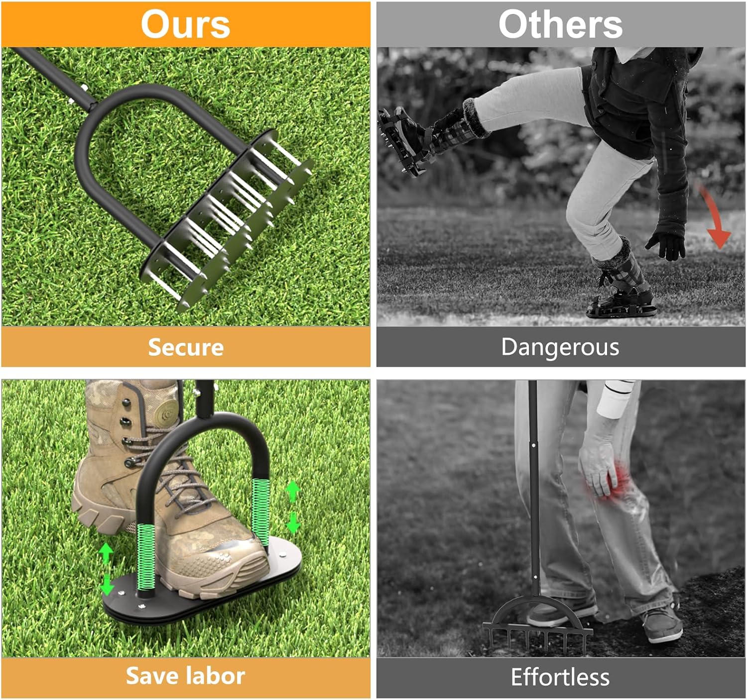 Detalle de seasky Lawn Aerator with 15 Spikes 2.8in