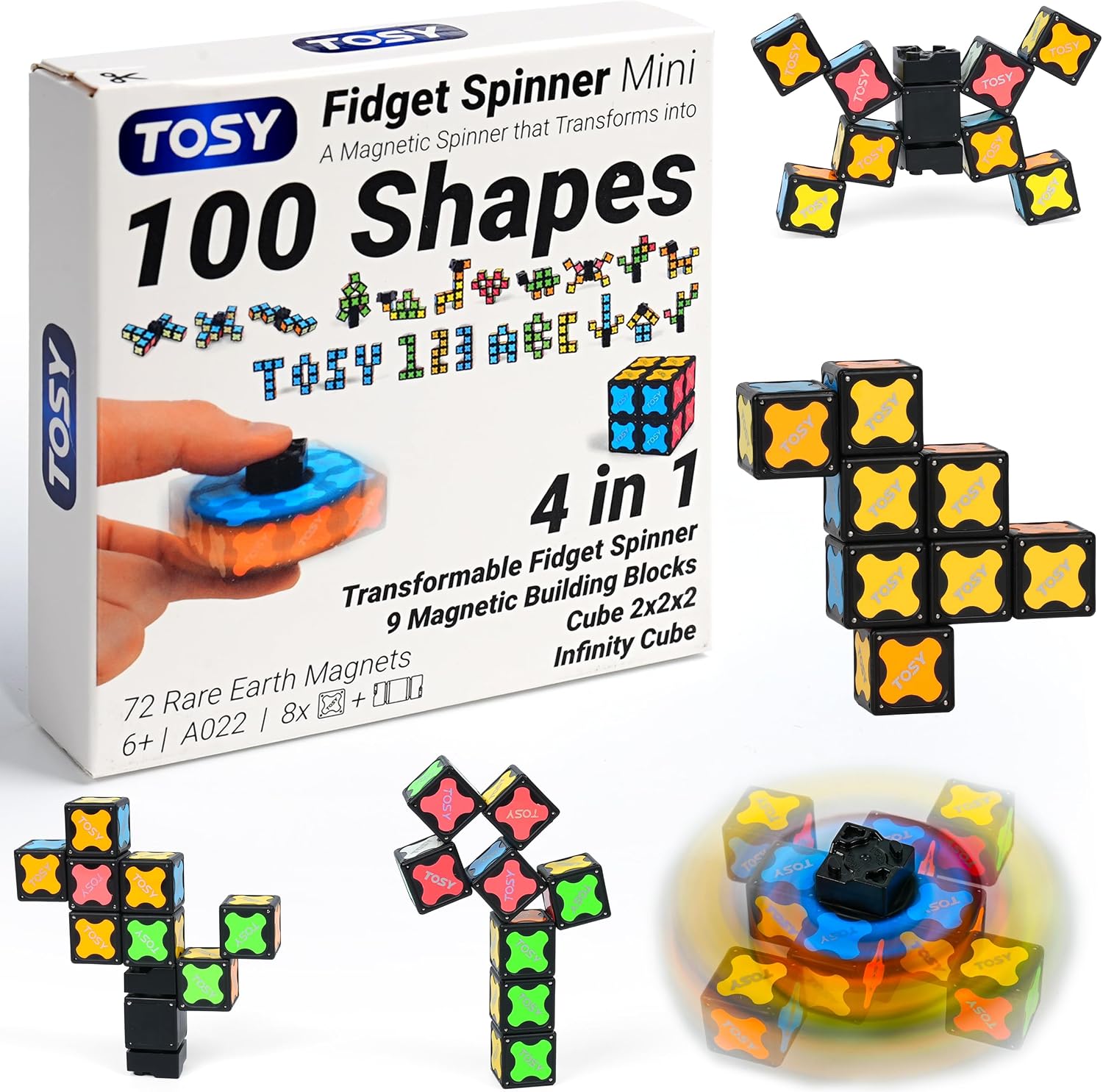 Detalle de TOSY Magnet Fidget Spinner Mini – 8 Bausteine, 3-in-1