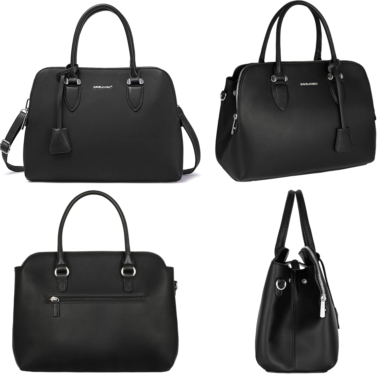 Thumbnail 3 de David Jones Sac à Main Femme Cabas Fourre-Tout en PU – Élégance Quotidienne, Noir
