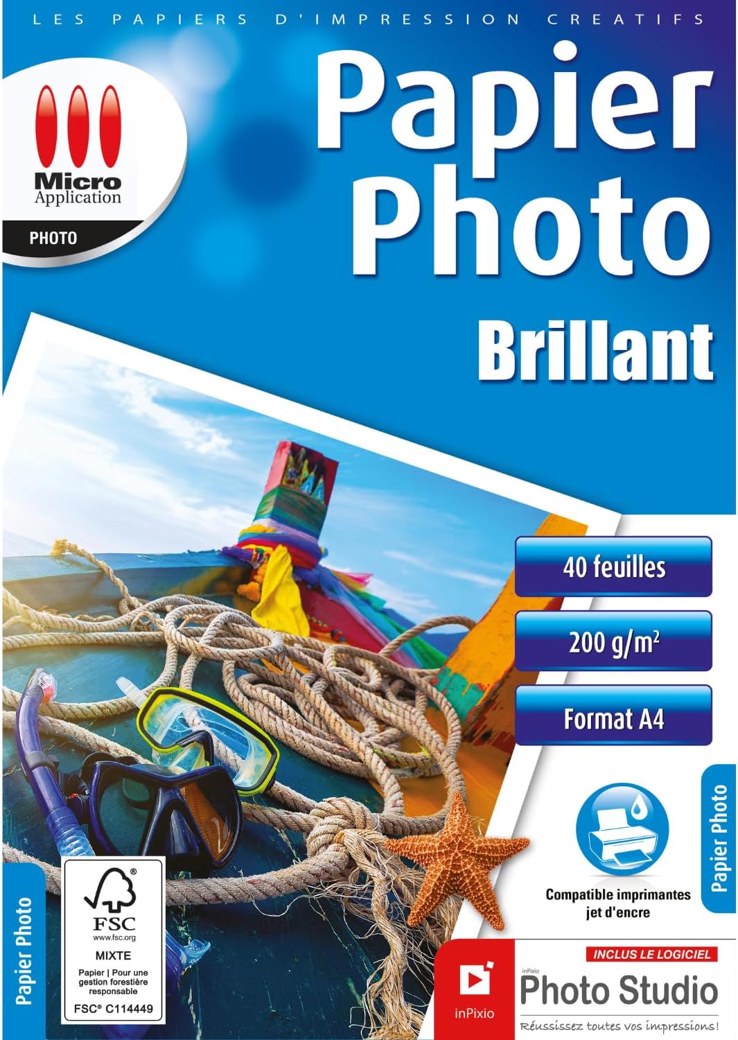 Detalle de Micro Application 5410 glanzend fotopapier A4, 200 g/m², 40 vellen