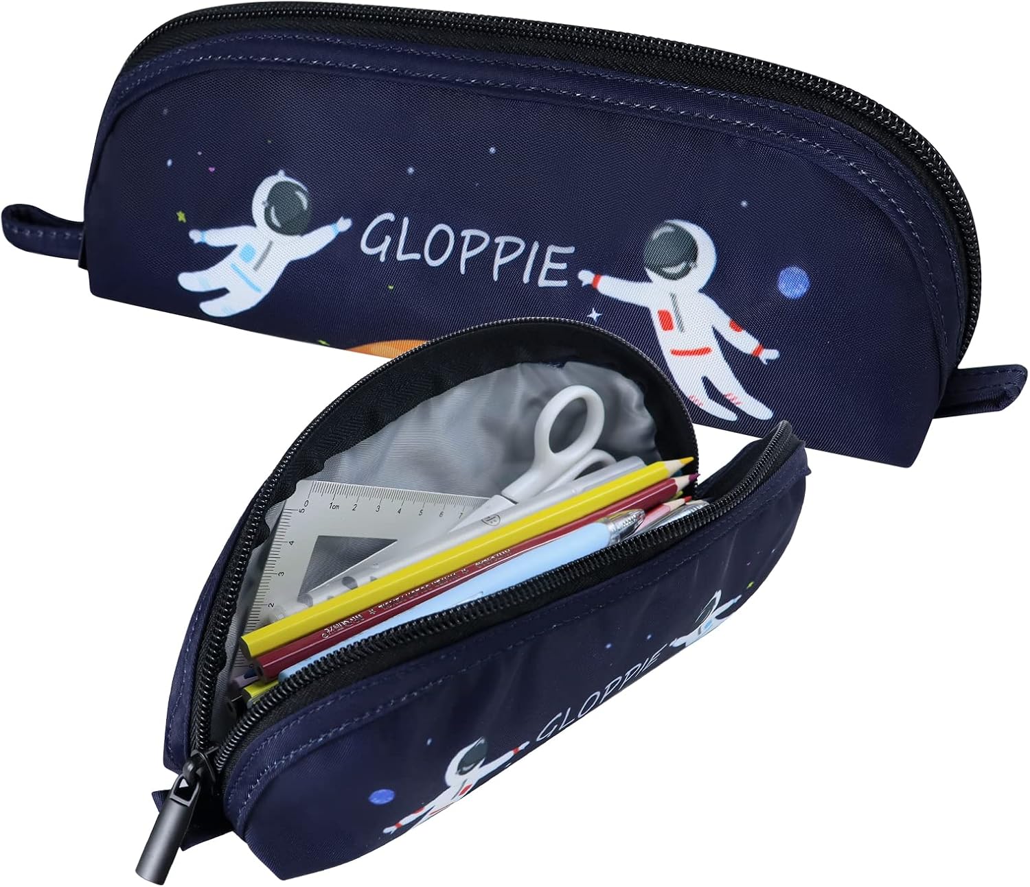 Detalle de Gloppie Trousse à Crayons – Petit format, motif Dinosaures & Vert, 21 x 5 x 8 cm