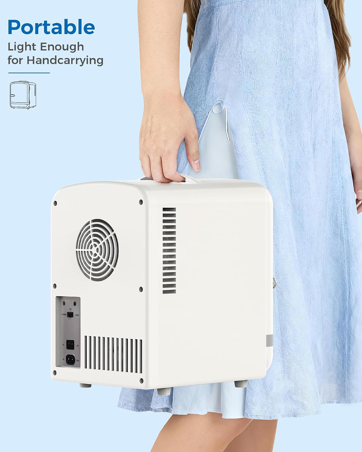 Detalle 2 de Electactic LY2504L2 Mini Cosmetic Fridge, 4L, AC/DC Power, White