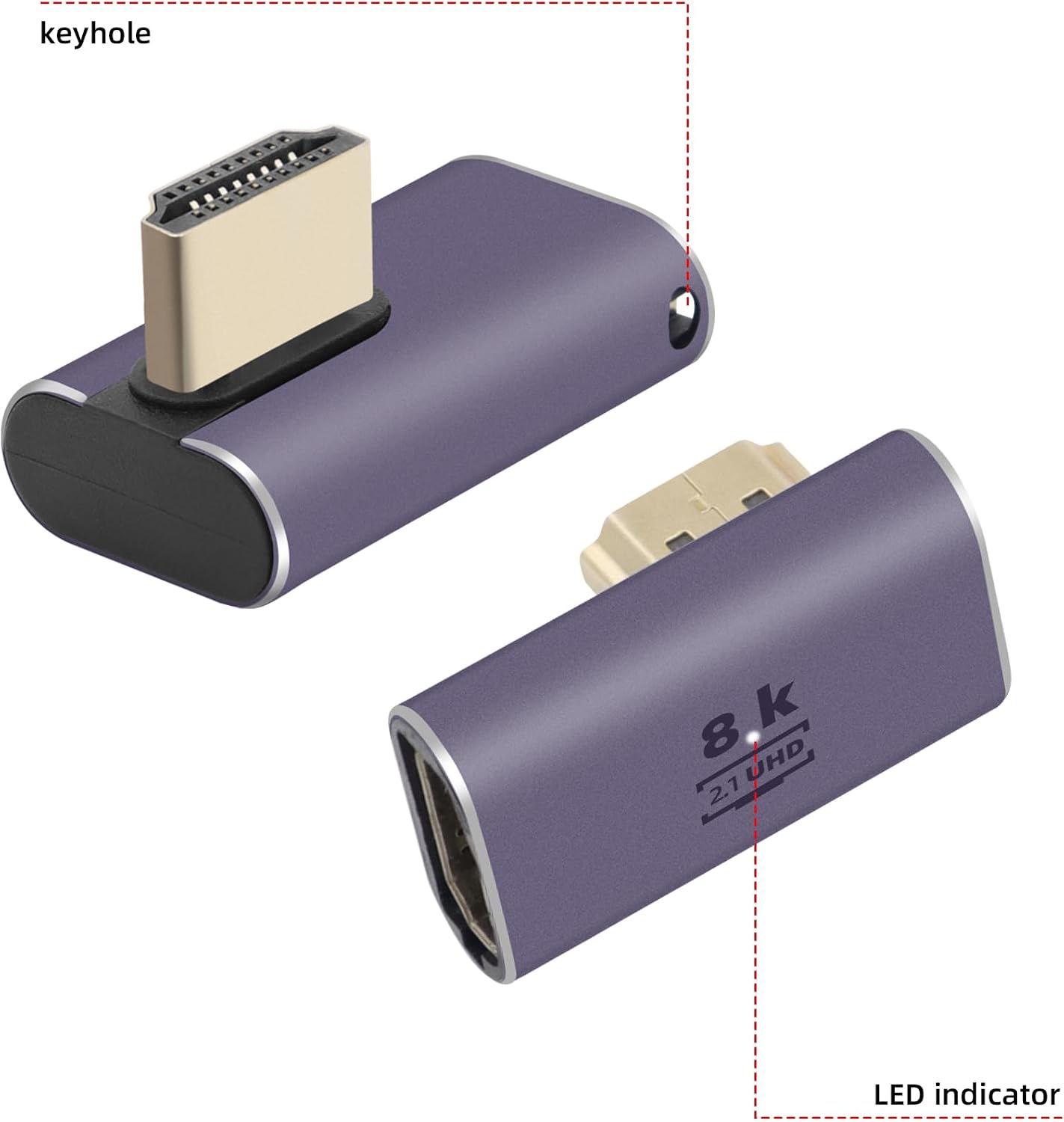 Detalle 2 de RIIEYOCA 8K HDMI adapter 8K@60Hz right angle