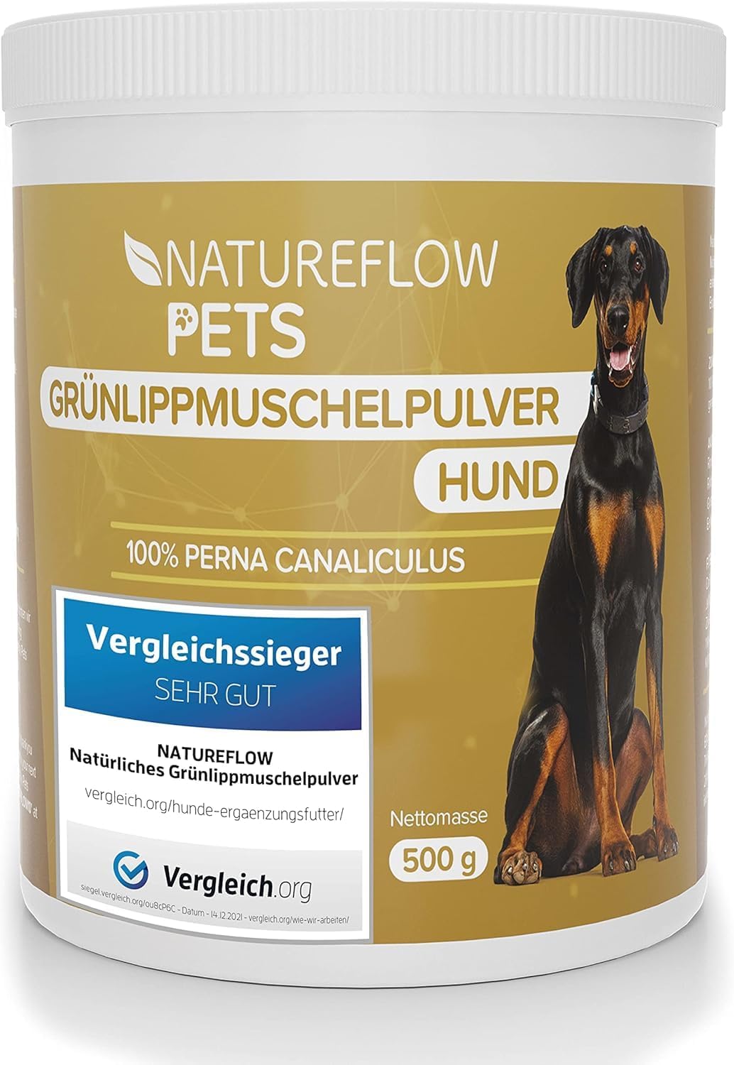 Detalle de TESTSIEGER Grünlippmuschel Pulver 500 g für Hunde