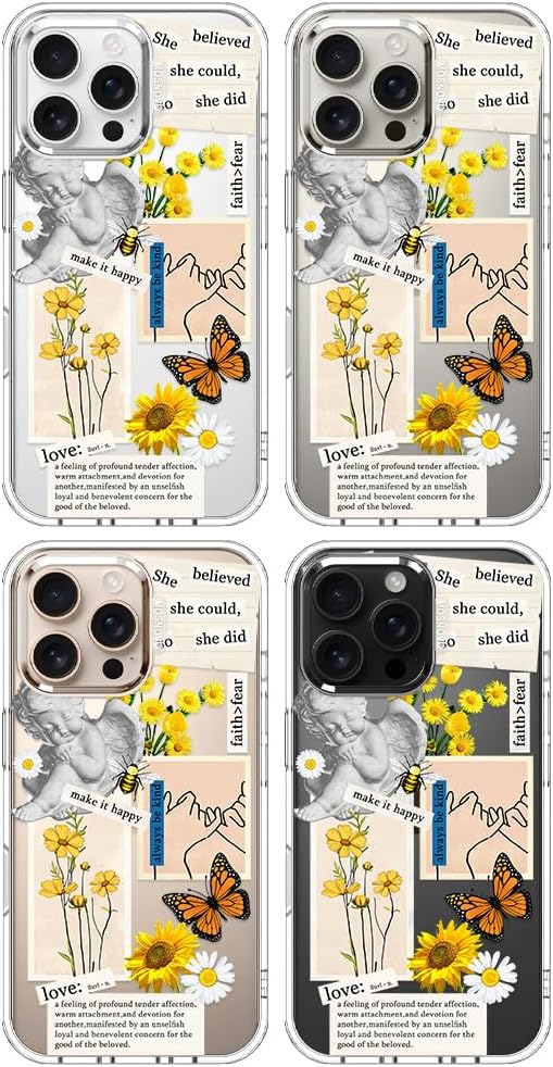 Detalle de MOSNOVO Case for iPhone 16 Pro Max with Buffertech Drop Protection and Vintage Collage Art
