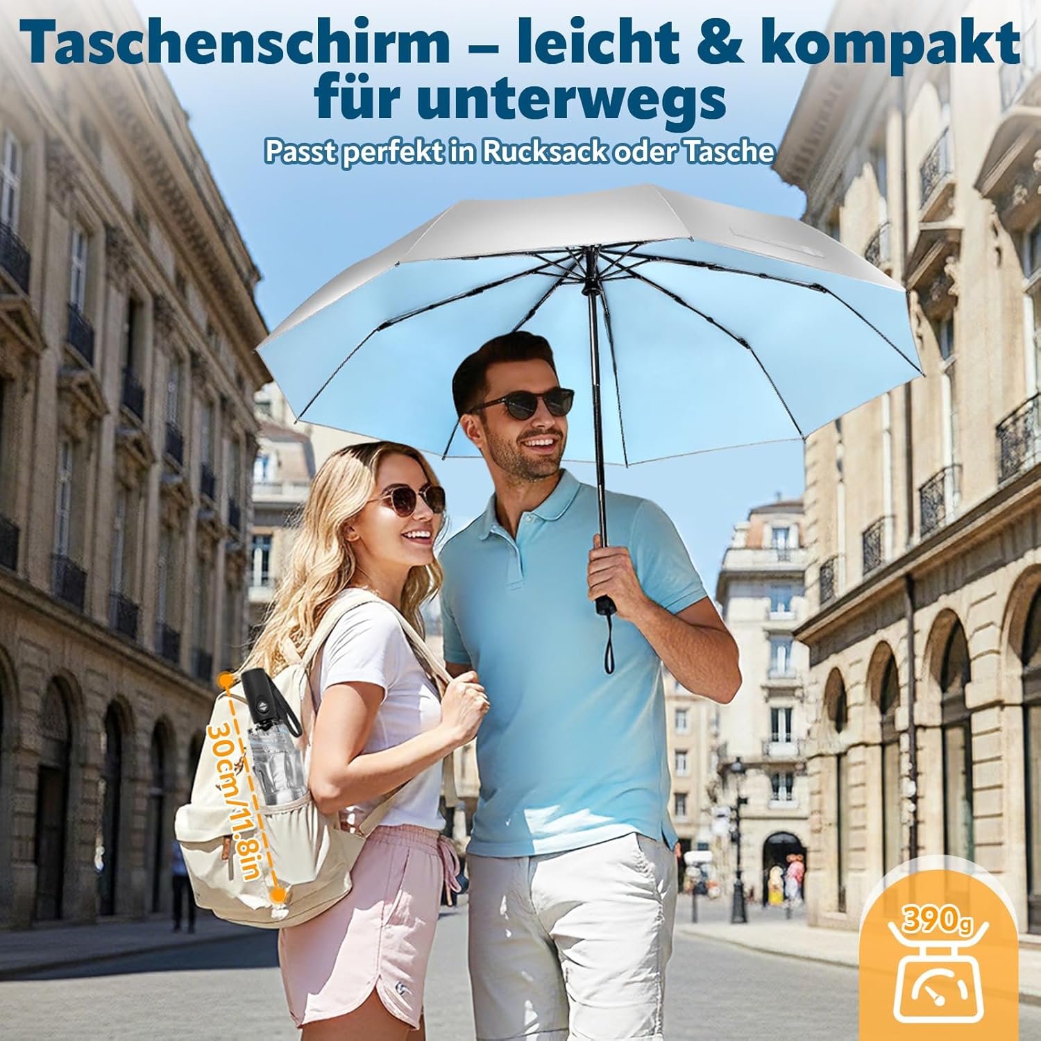 Thumbnail 4 de ZOMAKE Sonnenschirm UPF 50+ Regenschirm – automatik Auf und Zu, kompakt taschenfaltbar