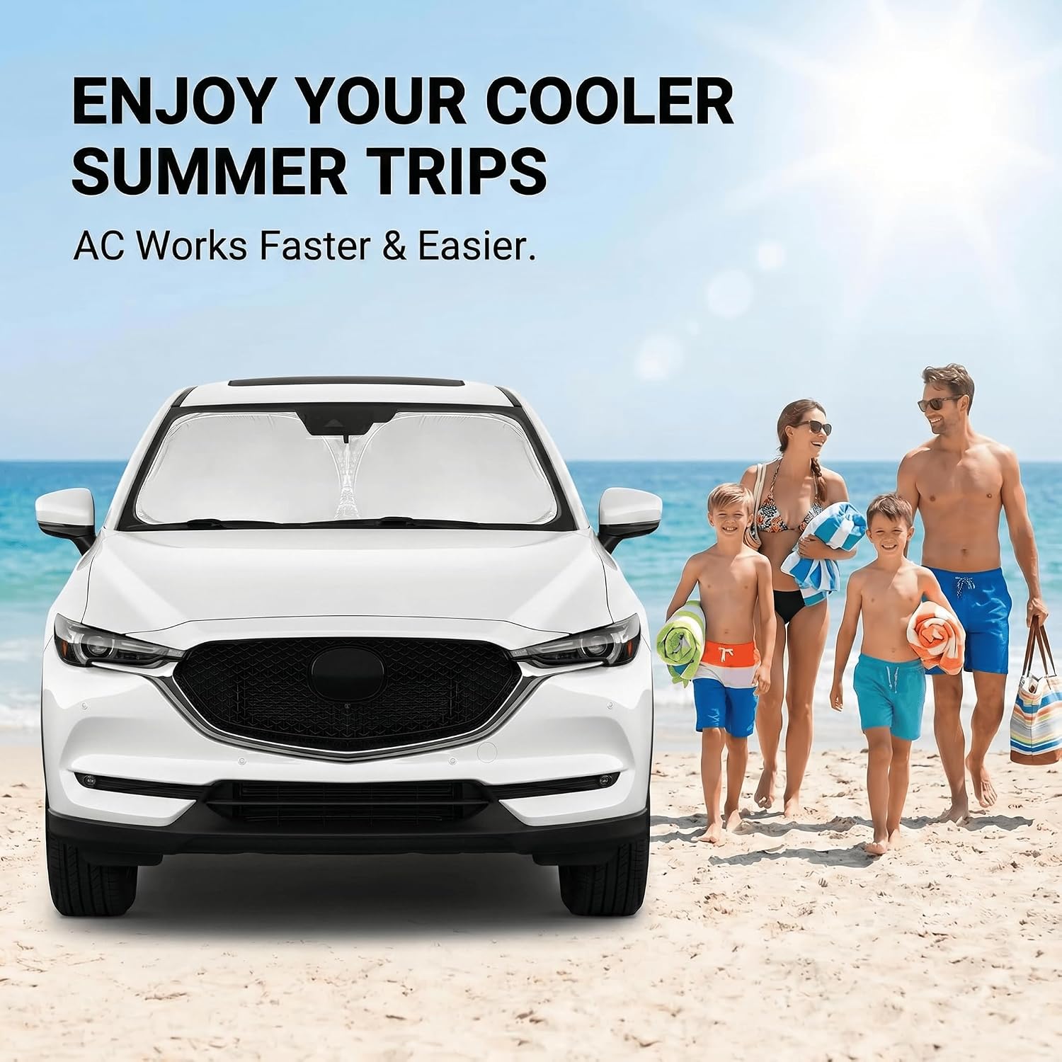 Thumbnail 3 de Windshield Sun Shade for Mazda CX-5 (2017-2026) — Custom Fit Front Window Shade