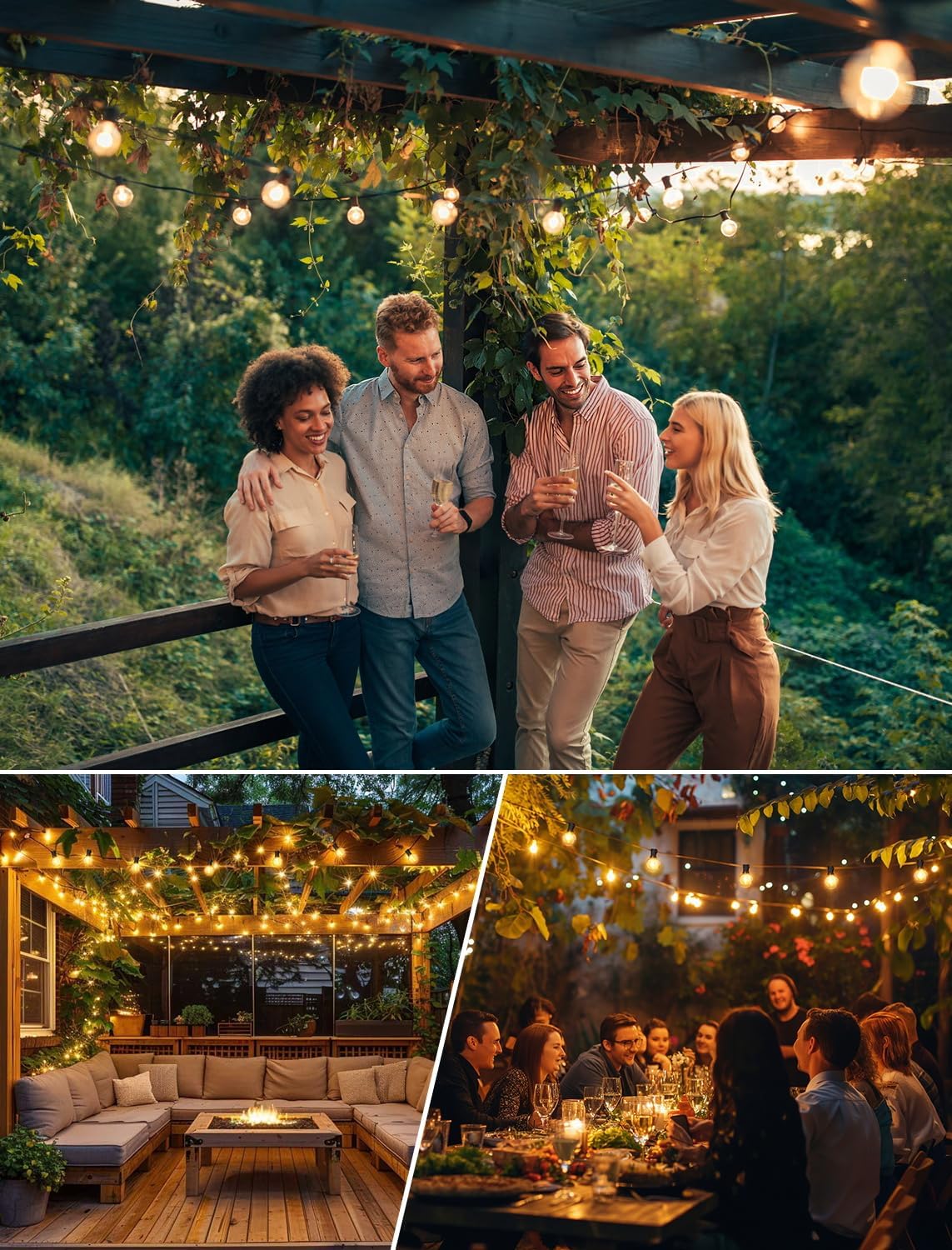 Thumbnail 5 de Torkase Catena luminosa da esterno 55 ft / 16,5 m con LED G40 e 25+1 luci