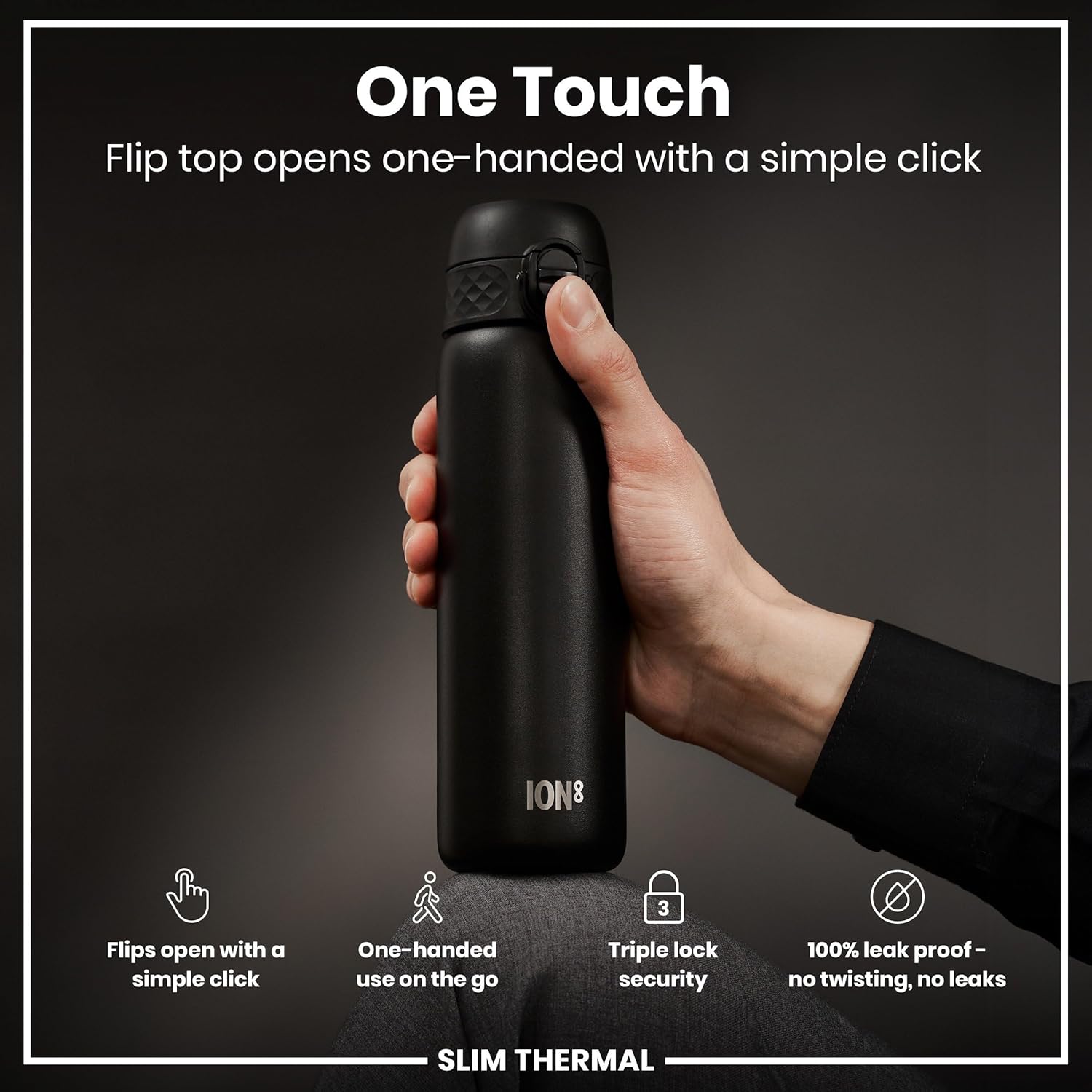 Thumbnail 2 de ION8 Vacuum Insulated Steel Water Bottle, 500 ml – Leak-Proof, Dishwasher Safe and Slim enough for cup holders
