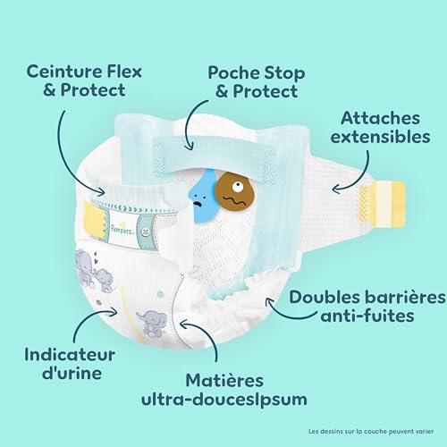 Detalle de Pampers Premium Protection Couches Taille 6 – Family Pack 168