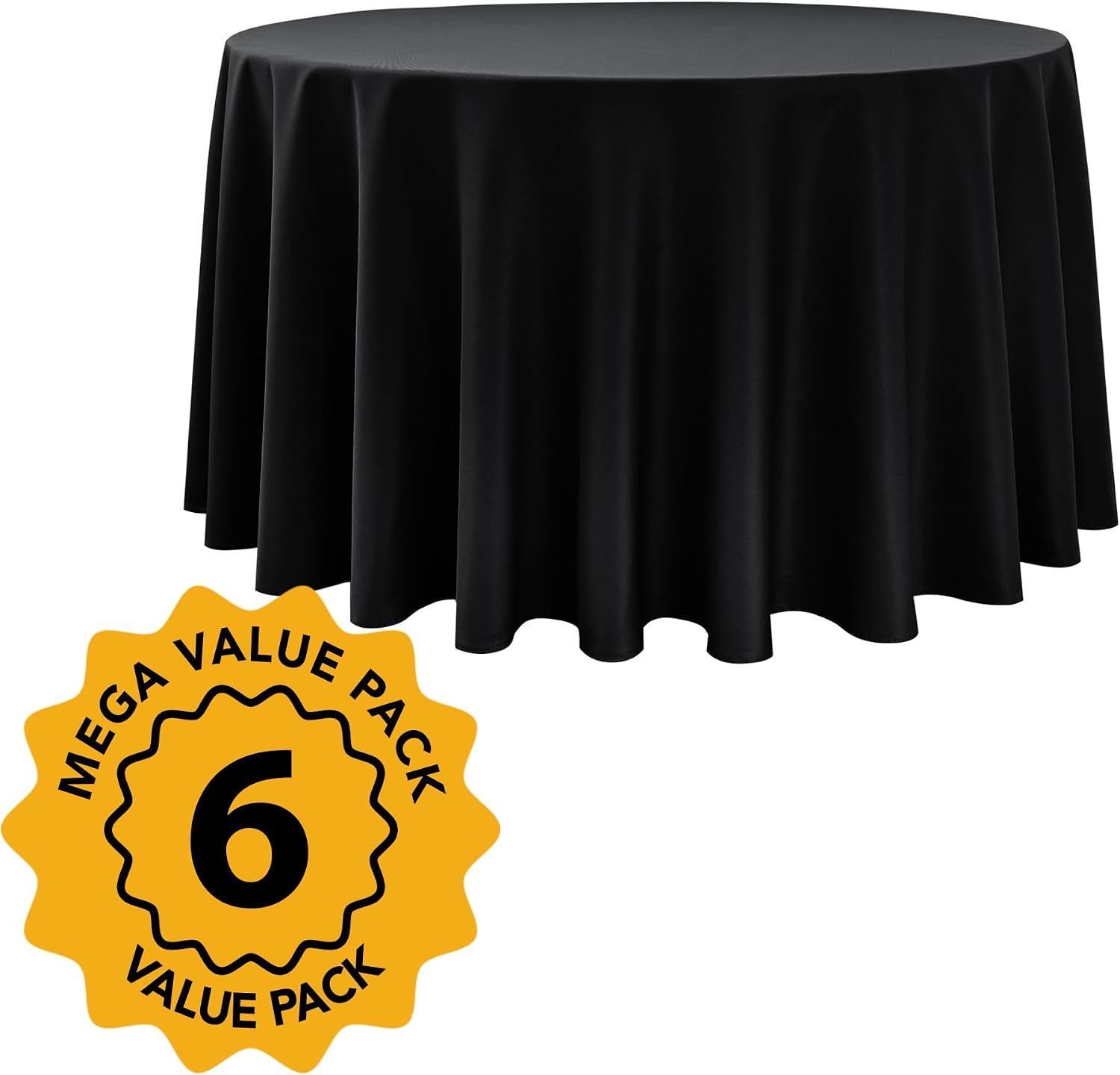 Thumbnail 1 de Dailyset 6-Pack Black Round Tablecloths 120 Inch
