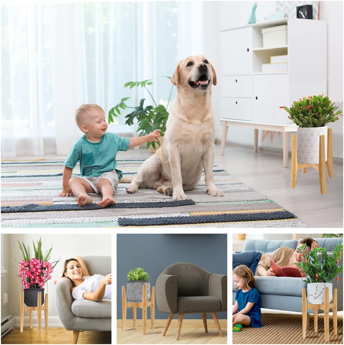 Thumbnail 5 de OERGKE 2-Pack Adjustable Plant Stand
