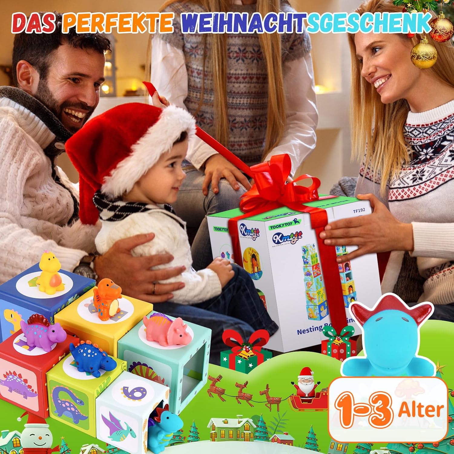 Thumbnail 2 de KMTJT Dinosaur Sorting and Stacking Toys for 1–3 Years