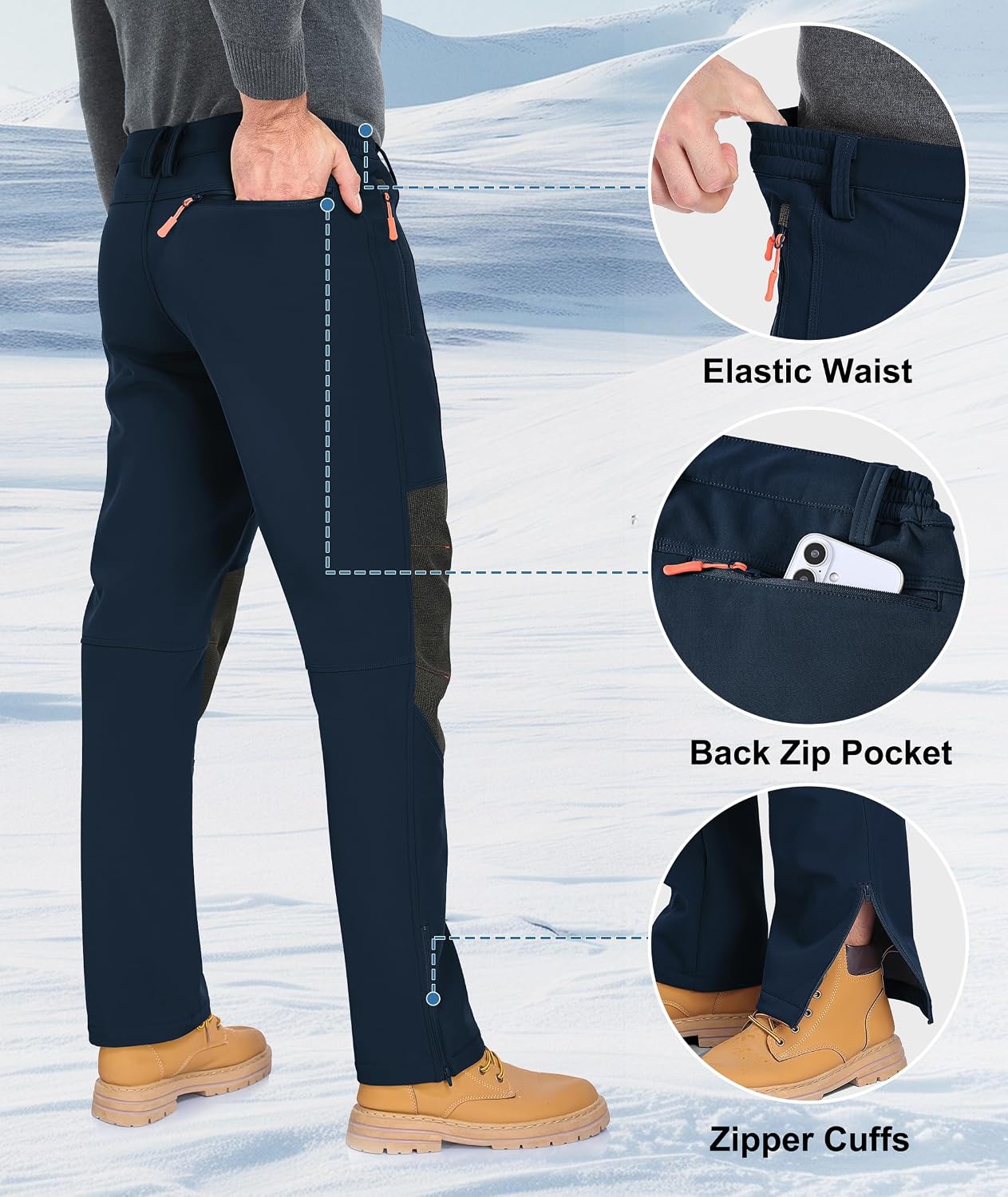 Thumbnail 4 de Zoofly Mens Winter Snow Pants waterproof hiking pants