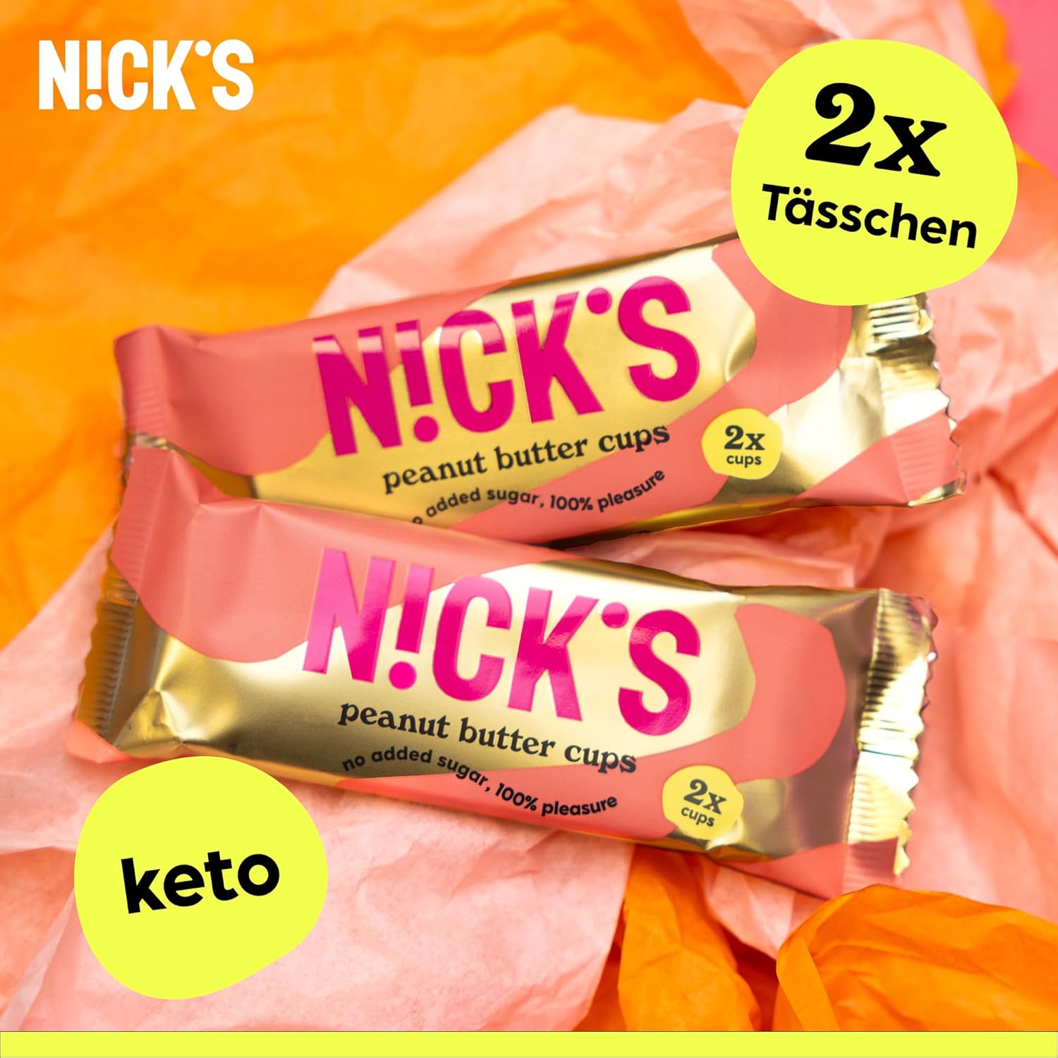 Detalle 2 de NICKS Peanut Butter Cups Low Carb 12x30g 🍫