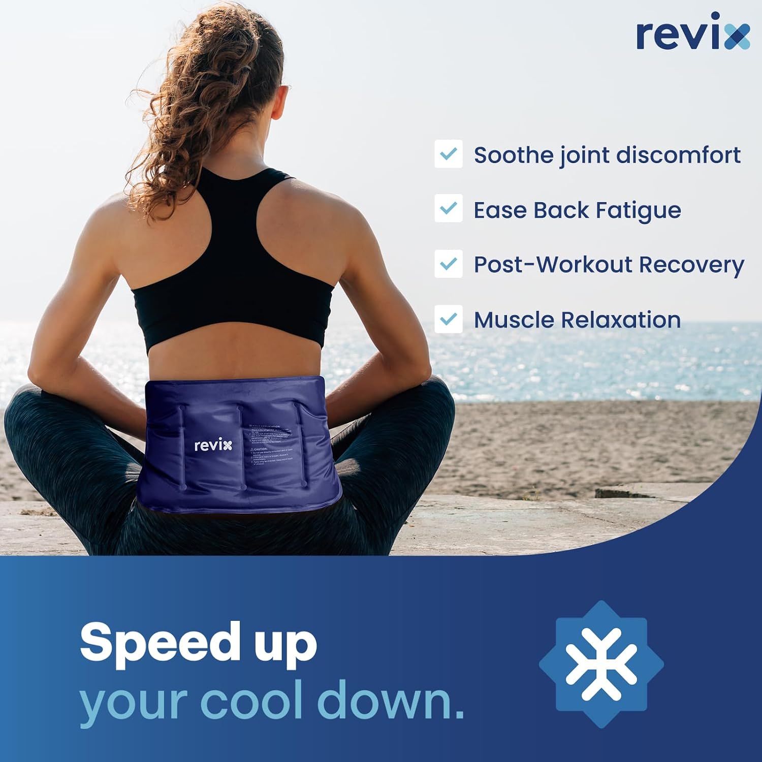 Thumbnail 2 de REVIX REX117-Navy Reusable Gel Ice Pack, 16 x 9 in, Hands-Free Strap