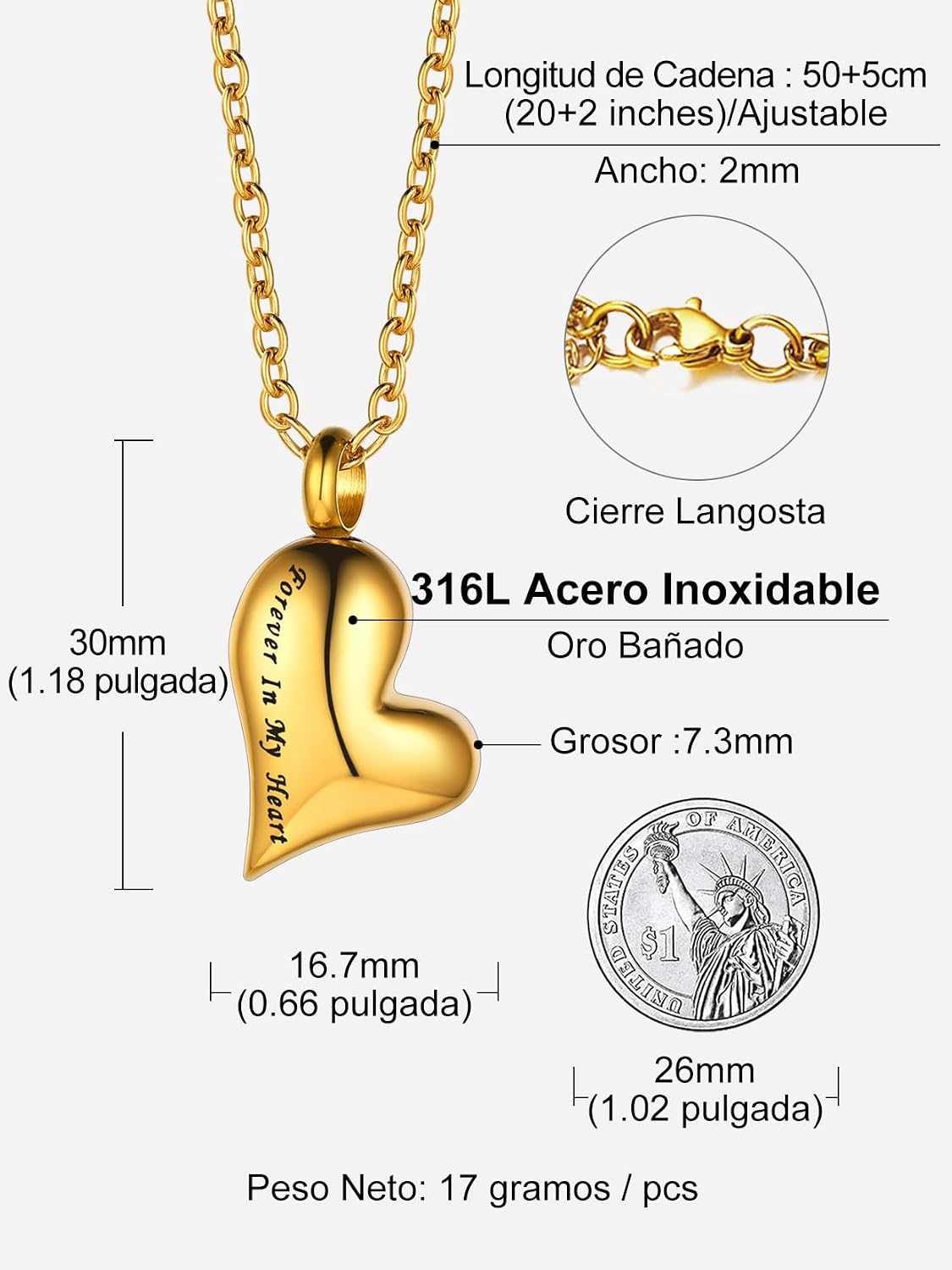 Thumbnail 5 de Richsteel Collar urna cremación 50+5 cm
