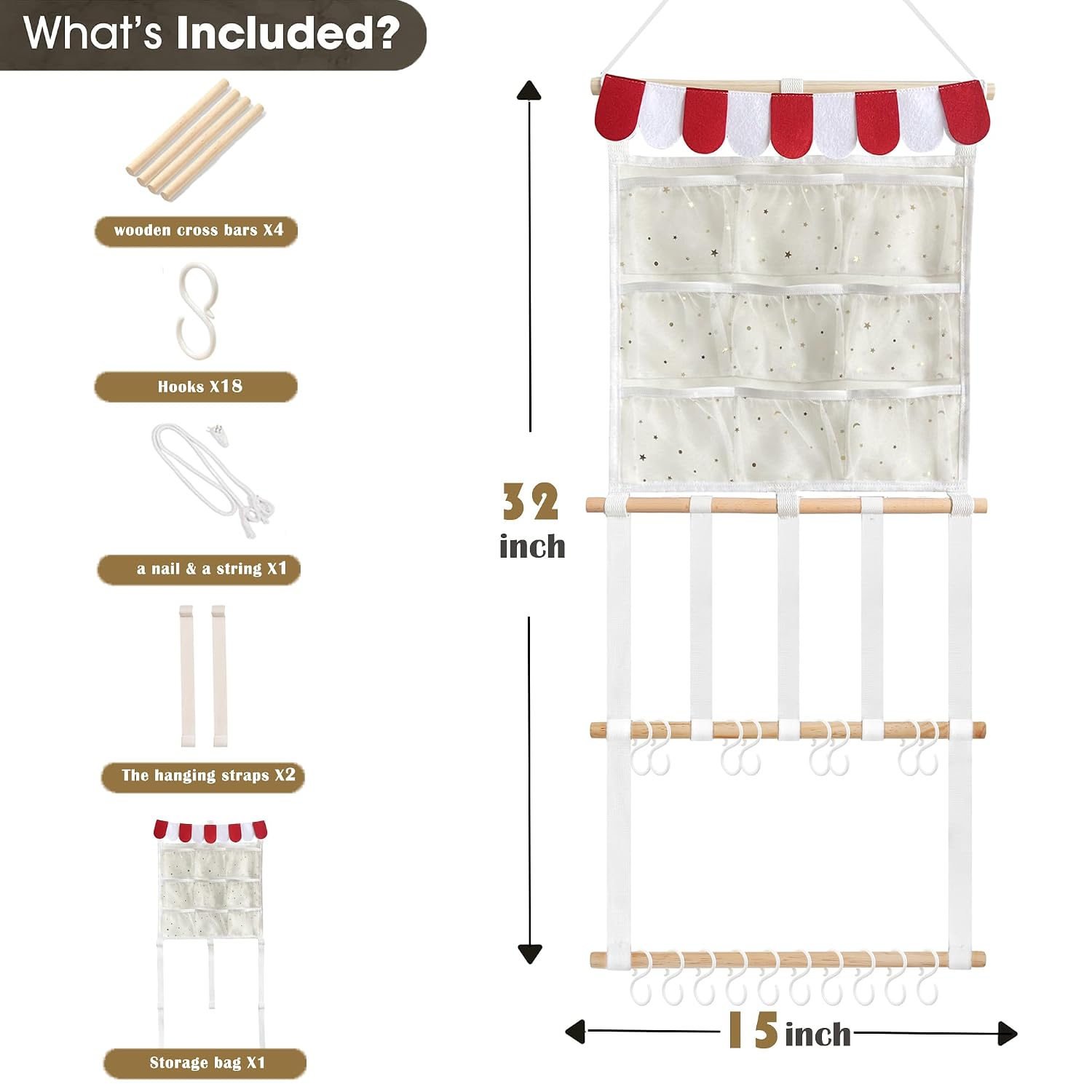 Detalle 2 de Kangaroo Baby Headband Organizer, 15"L x 30"H